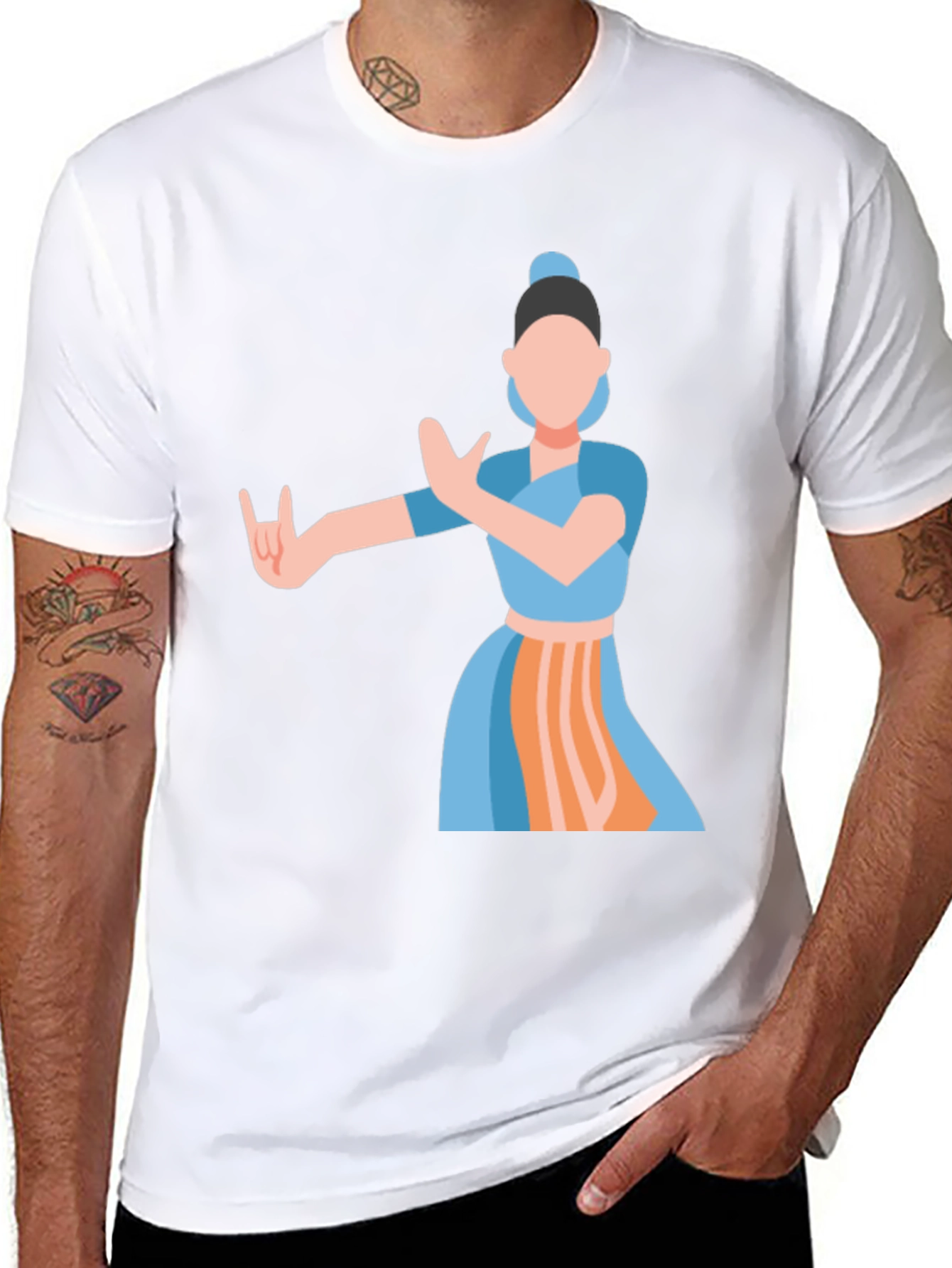 Indian Dance Graphic Tee - Classic Black - 8