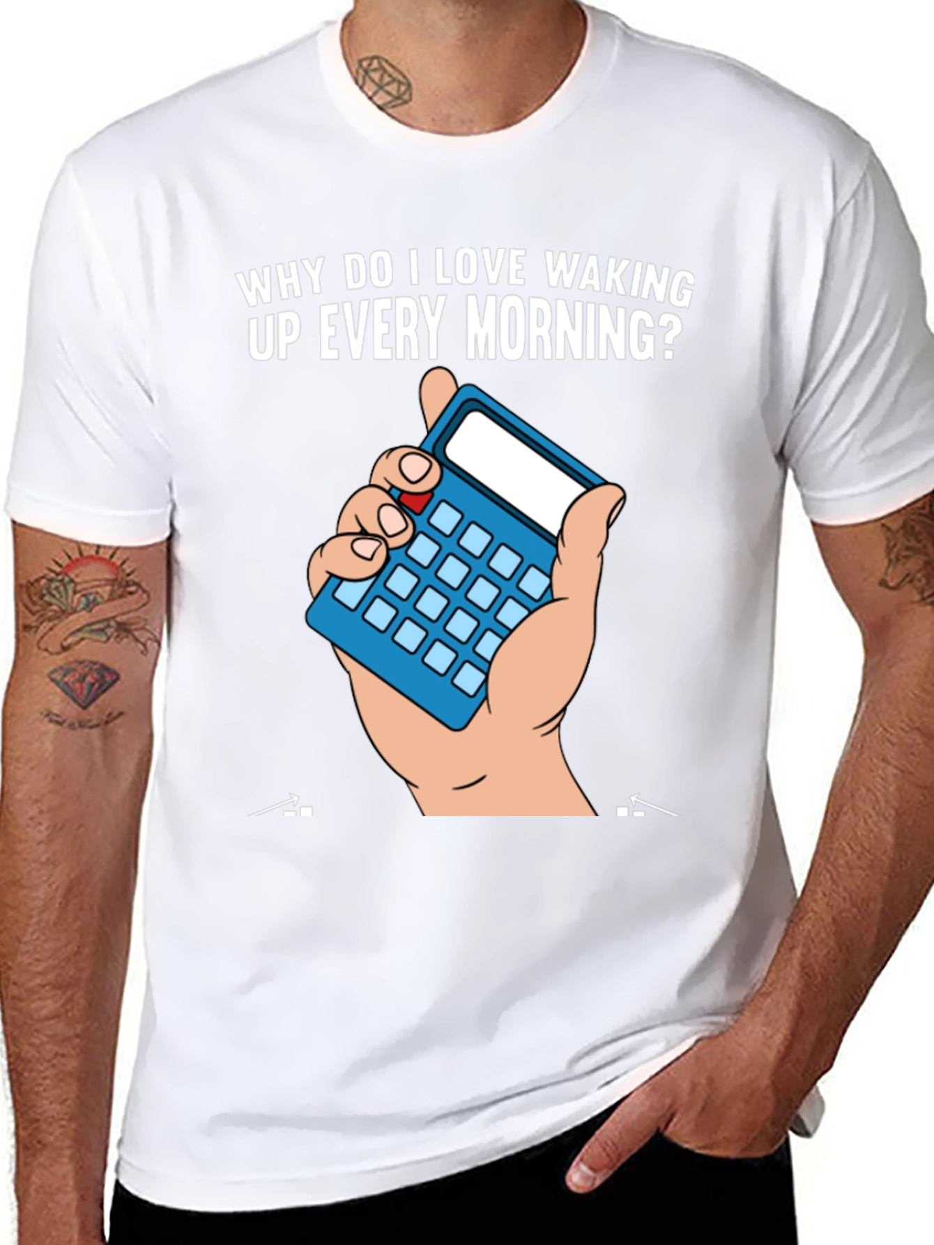 Black Funny Math Joke T-Shirt - Why I Love Waking Up view 8