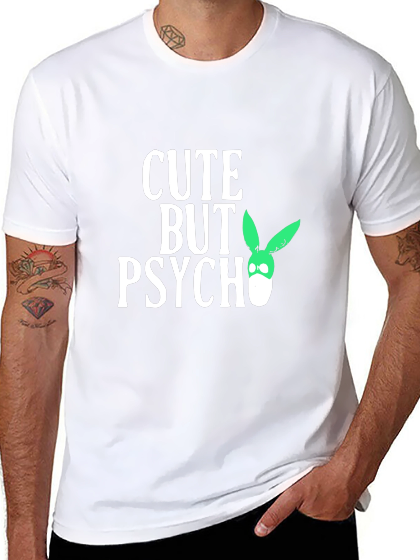 Black Cute But Psycho Bunny Graphic Tee - Black view 8