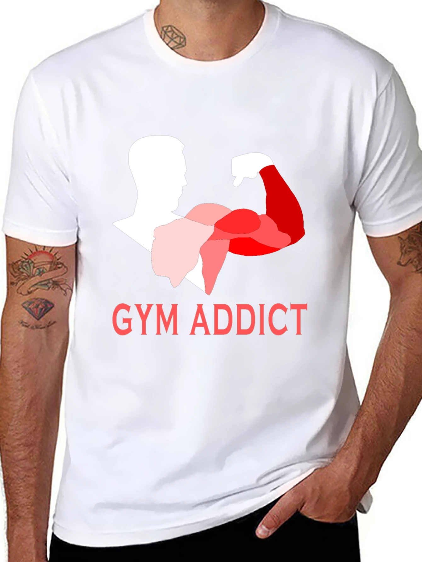 Black Gym Addict Black T-Shirt view 8
