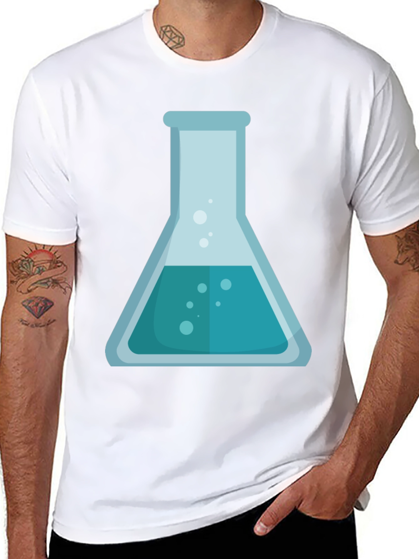 Black Science Beaker Graphic T-Shirt - Chemistry Lab Style Tee view 8