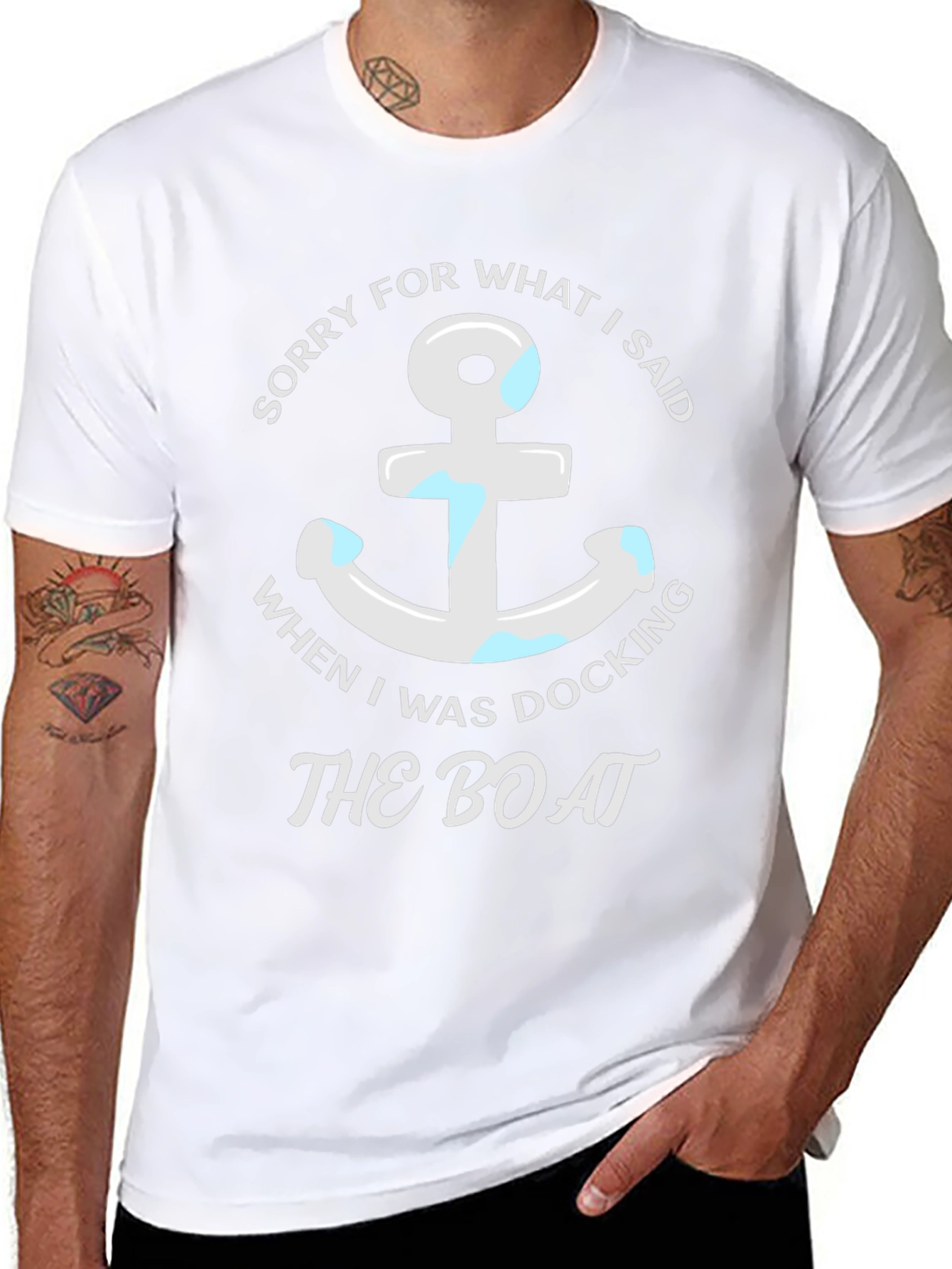 Black Sorry for What I Said Boating T-Shirt view 8