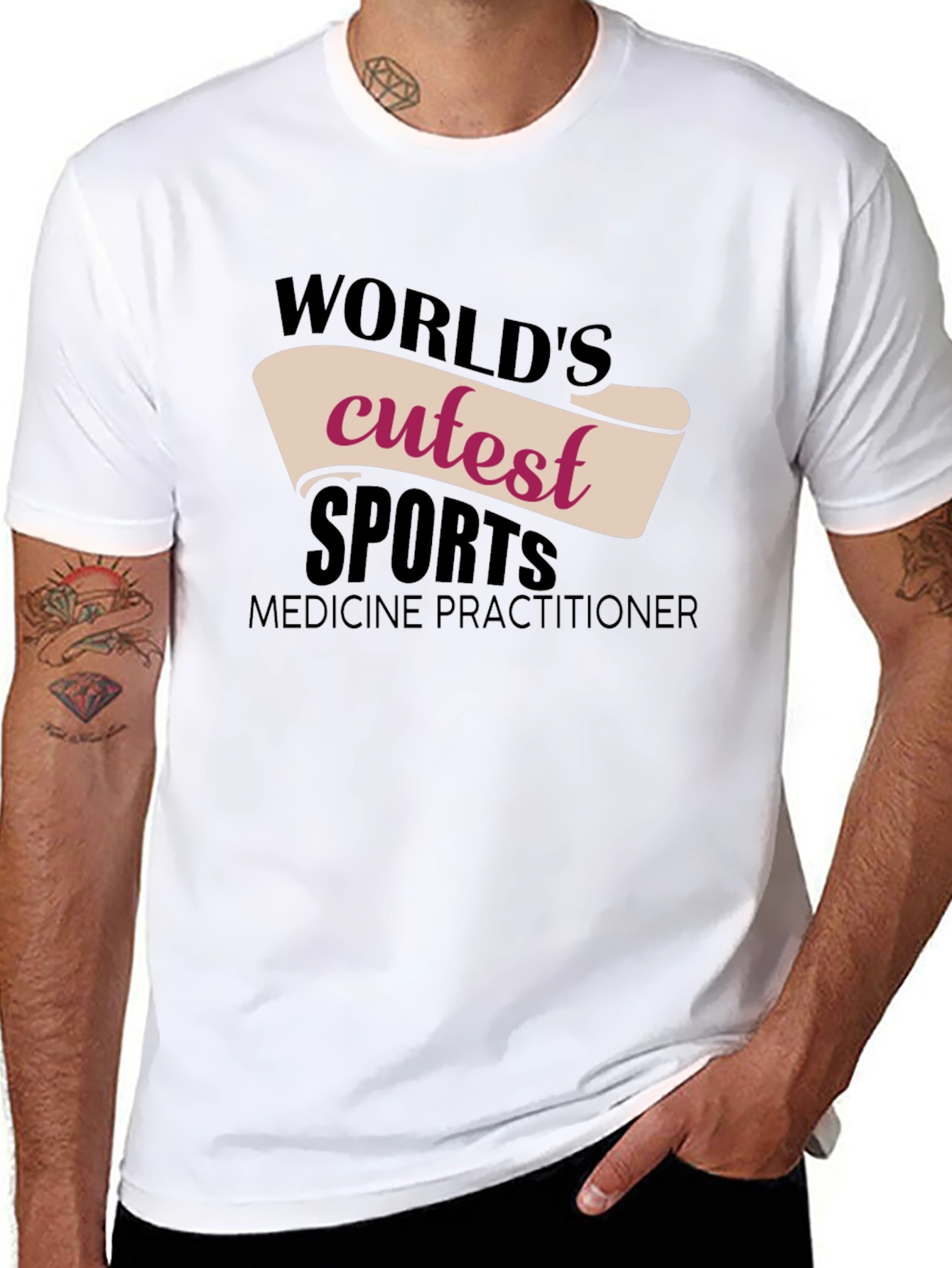 Black World's Cutest Sports Medicine Practitioner T-Shirt view 8