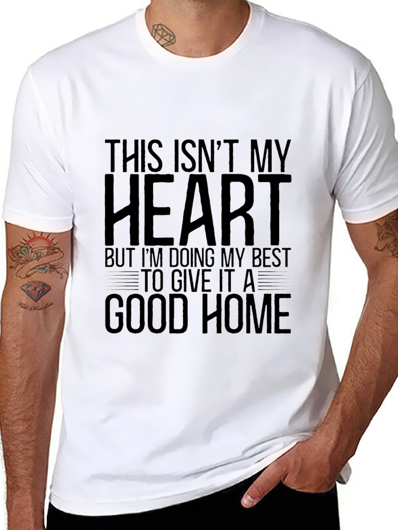 Black Funny "This Isn't My Heart" Graphic Tee - Unisex view 8