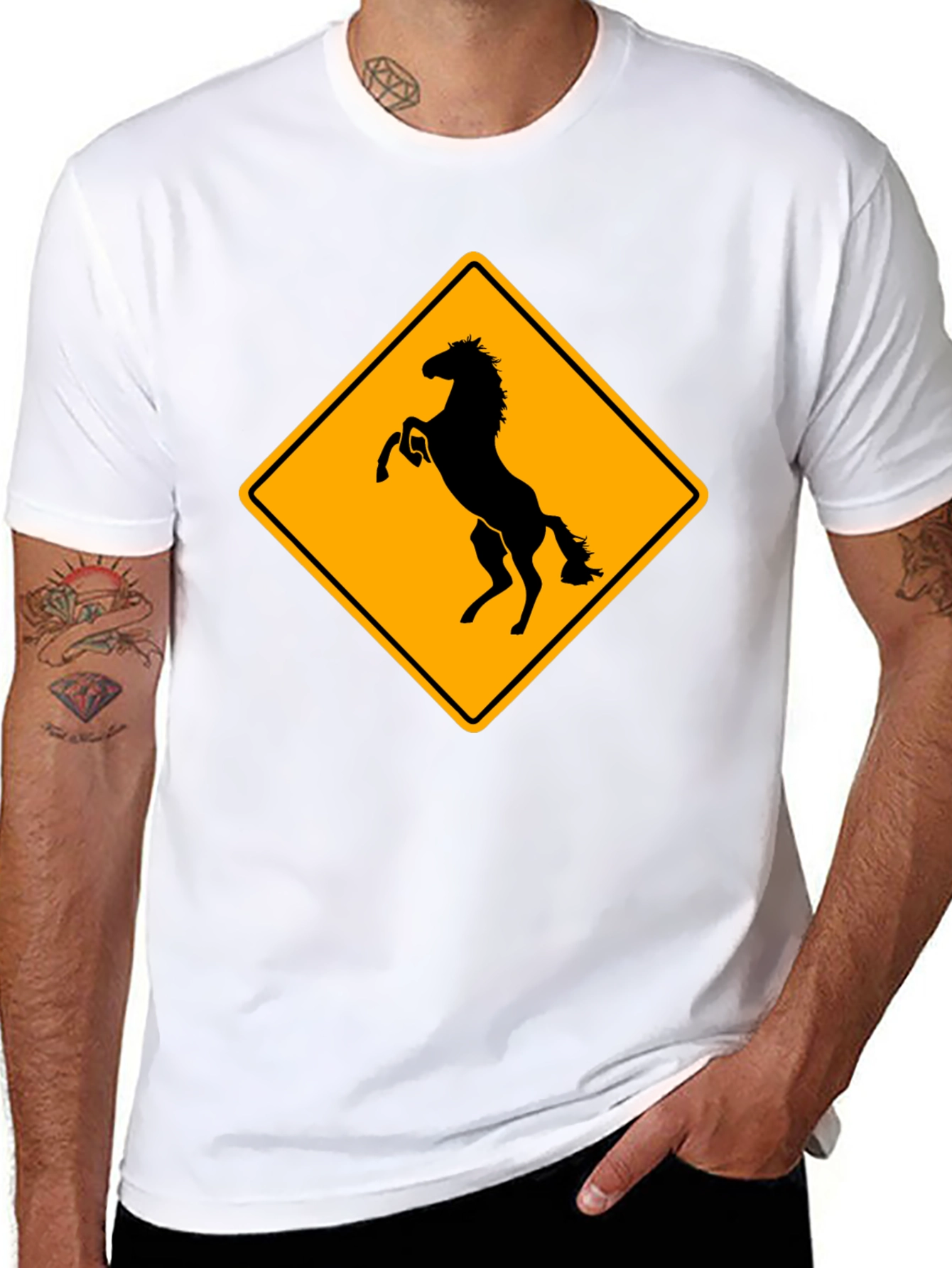 Black Horse Crossing T-Shirt - Black view 8
