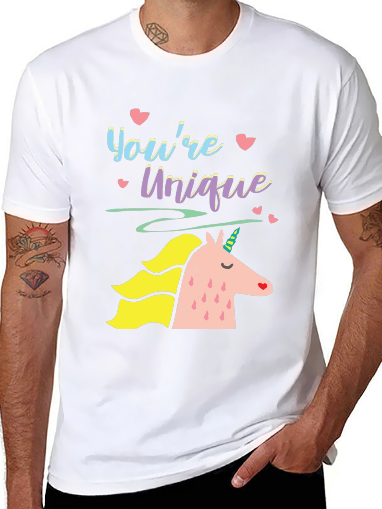 Black Unique Unicorn Graphic Tee - Black Unisex T-Shirt view 8