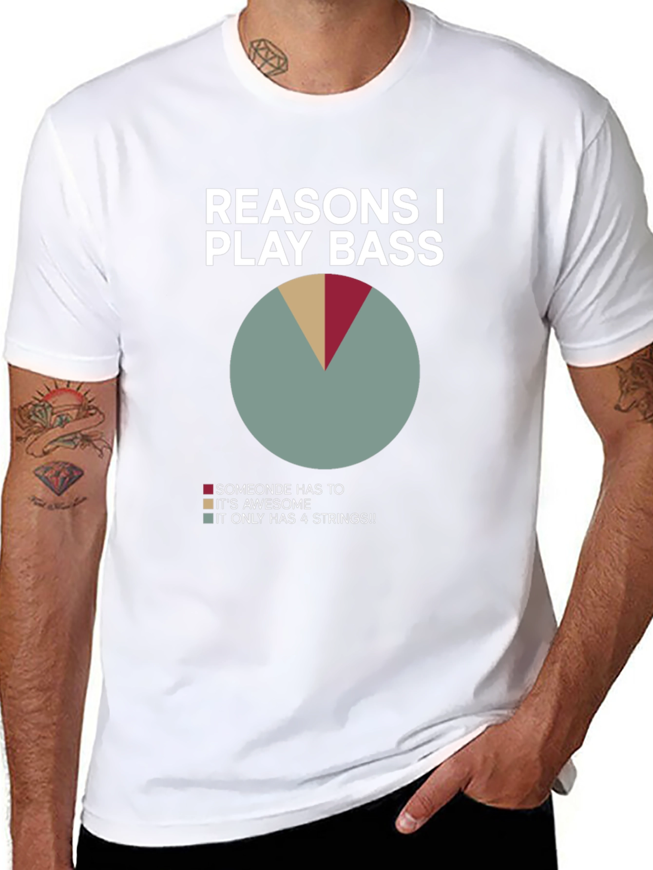 Black Reasons I Play Bass T-Shirt view 8