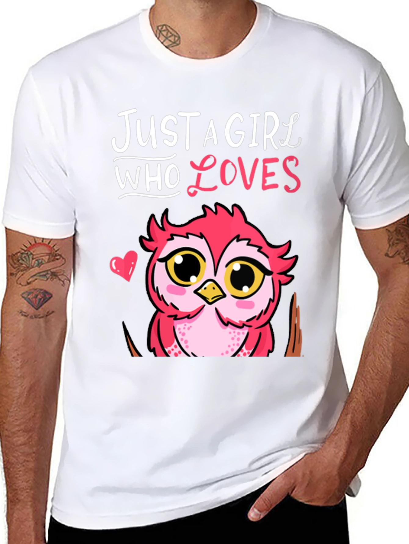 Black Just A Girl Who Loves Owls T-Shirt view 8