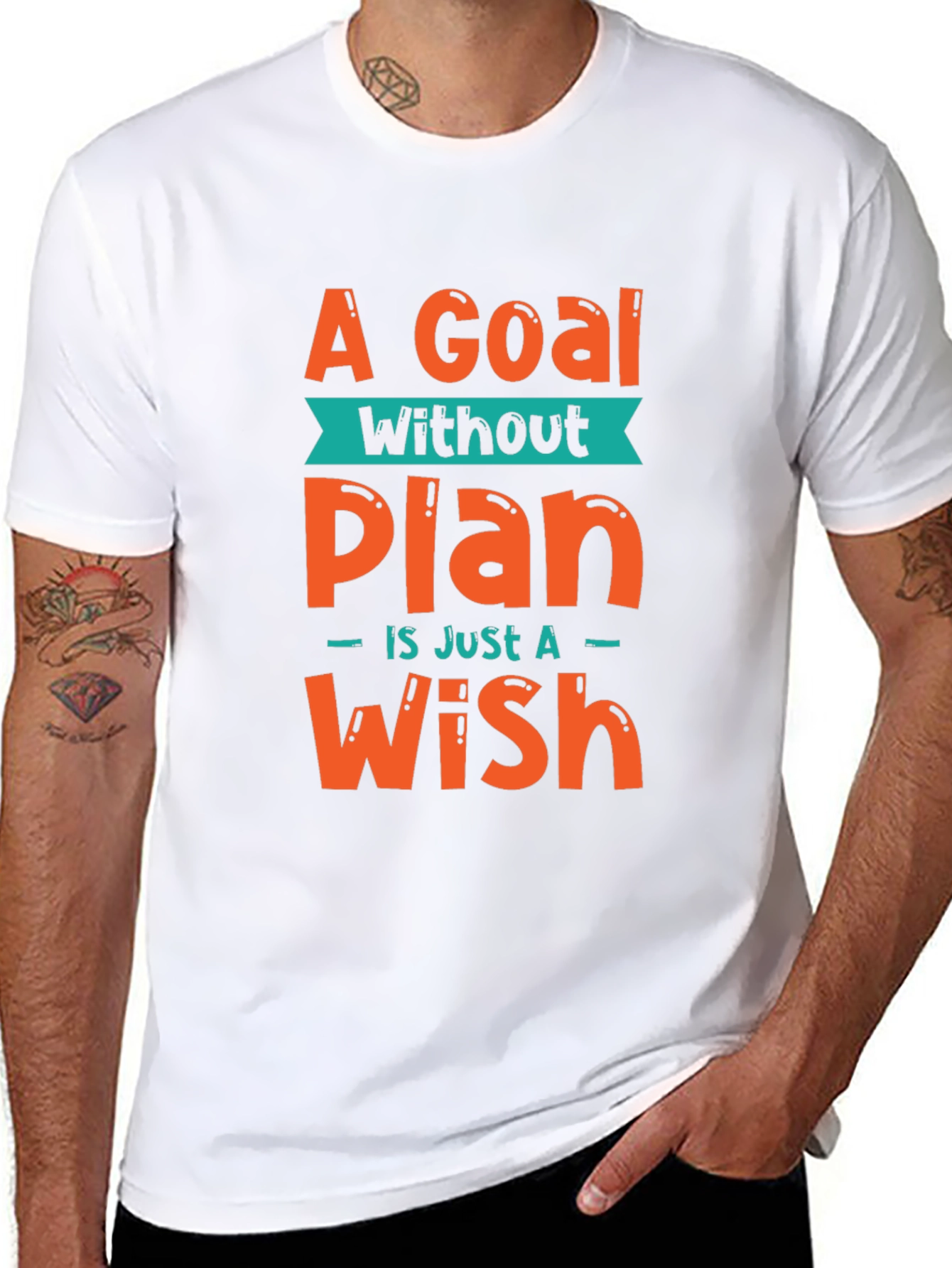 Black Goal Without a Plan Graphic Tee - Motivational T-Shirt view 8