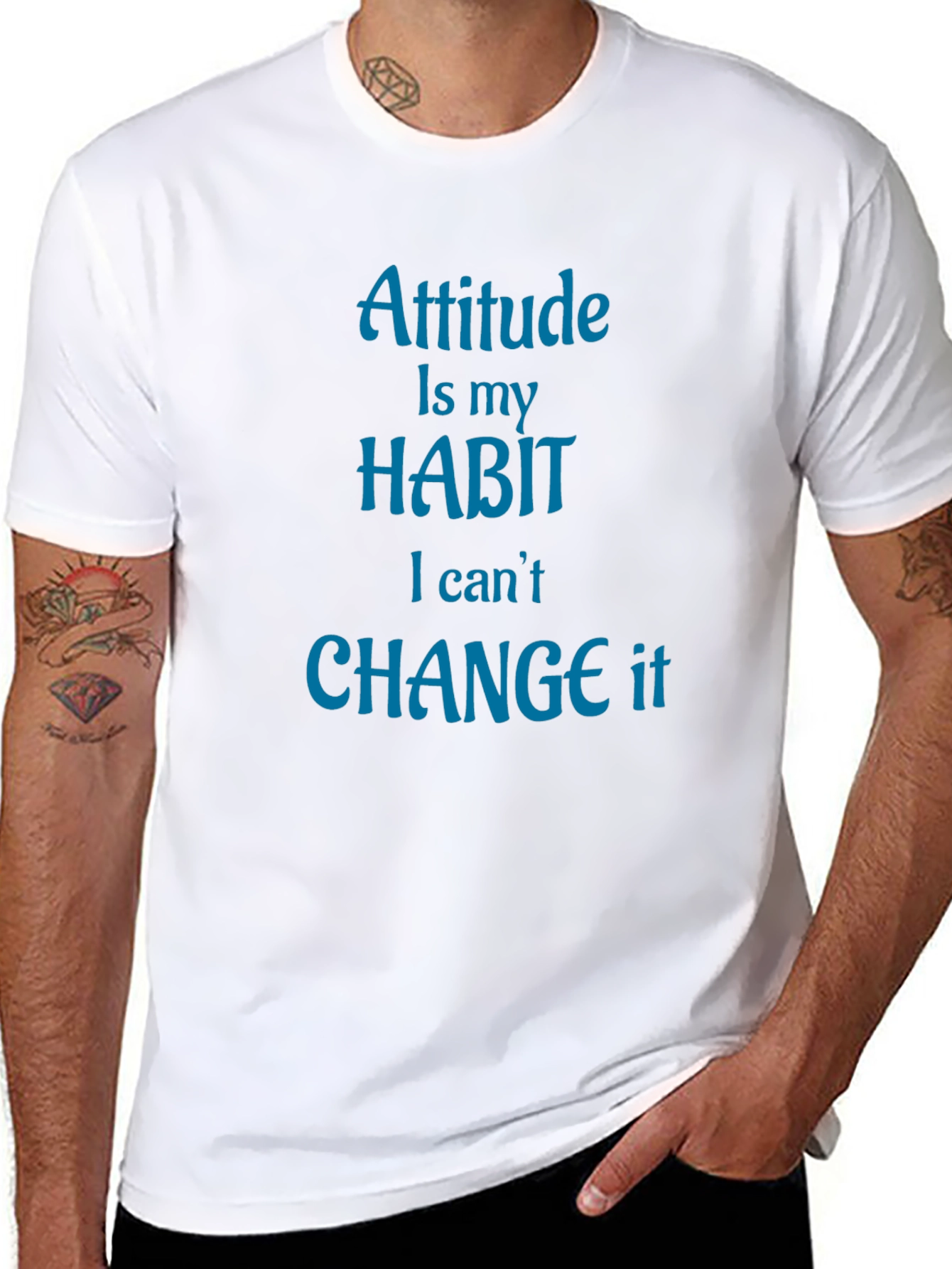 Black Attitude is My Habit T-Shirt - Novelty Graphic Tee view 8