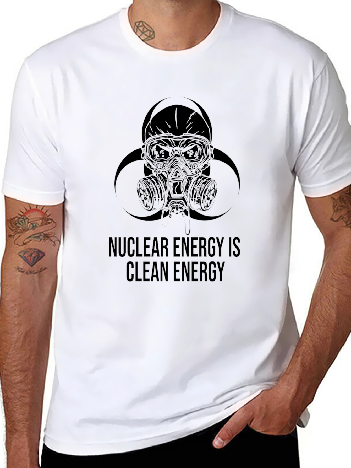 Black Nuclear Energy Clean Energy Graphic T-Shirt view 8