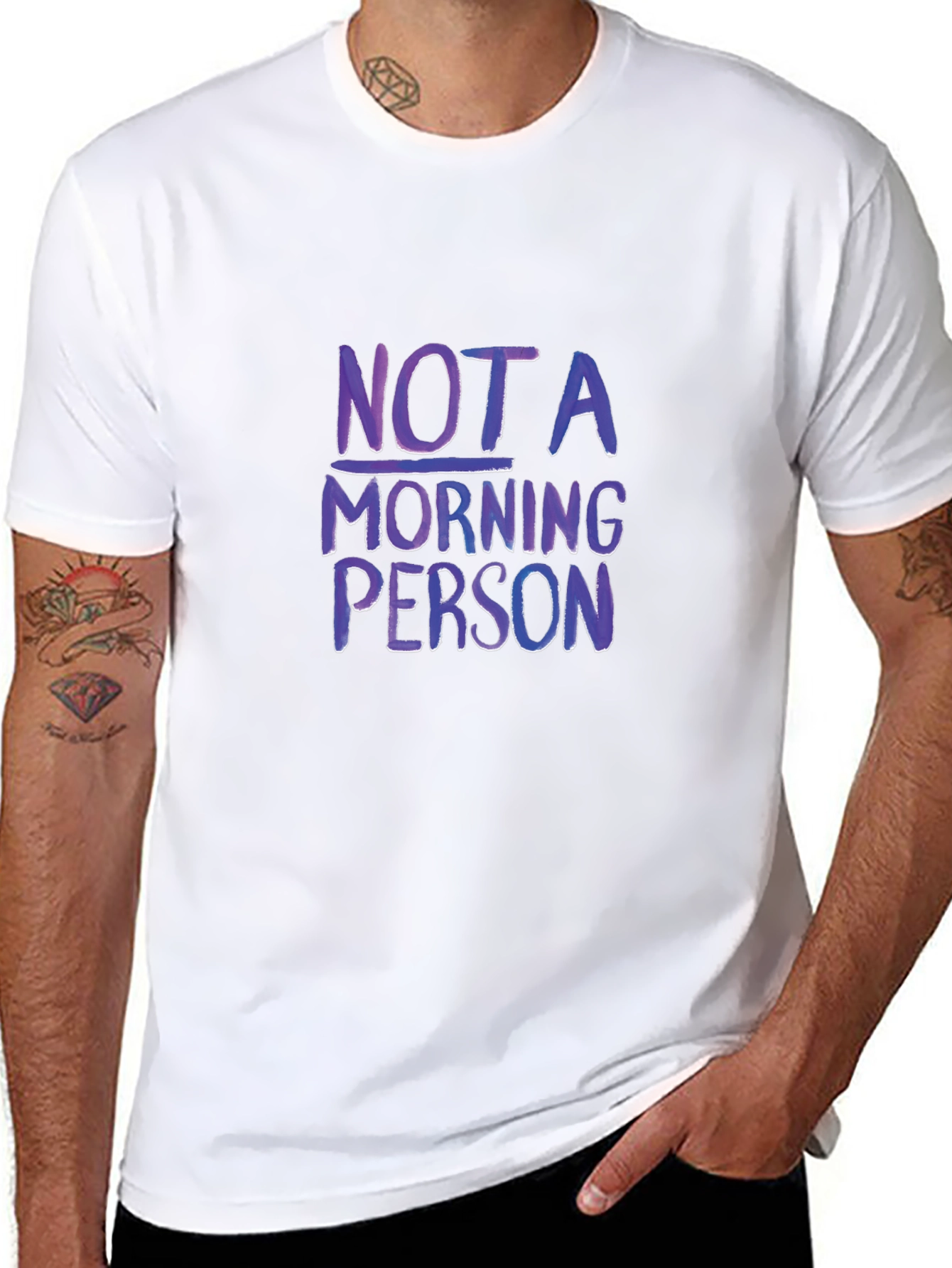 Black Not a Morning Person T-Shirt, Funny Slogan Tee view 8