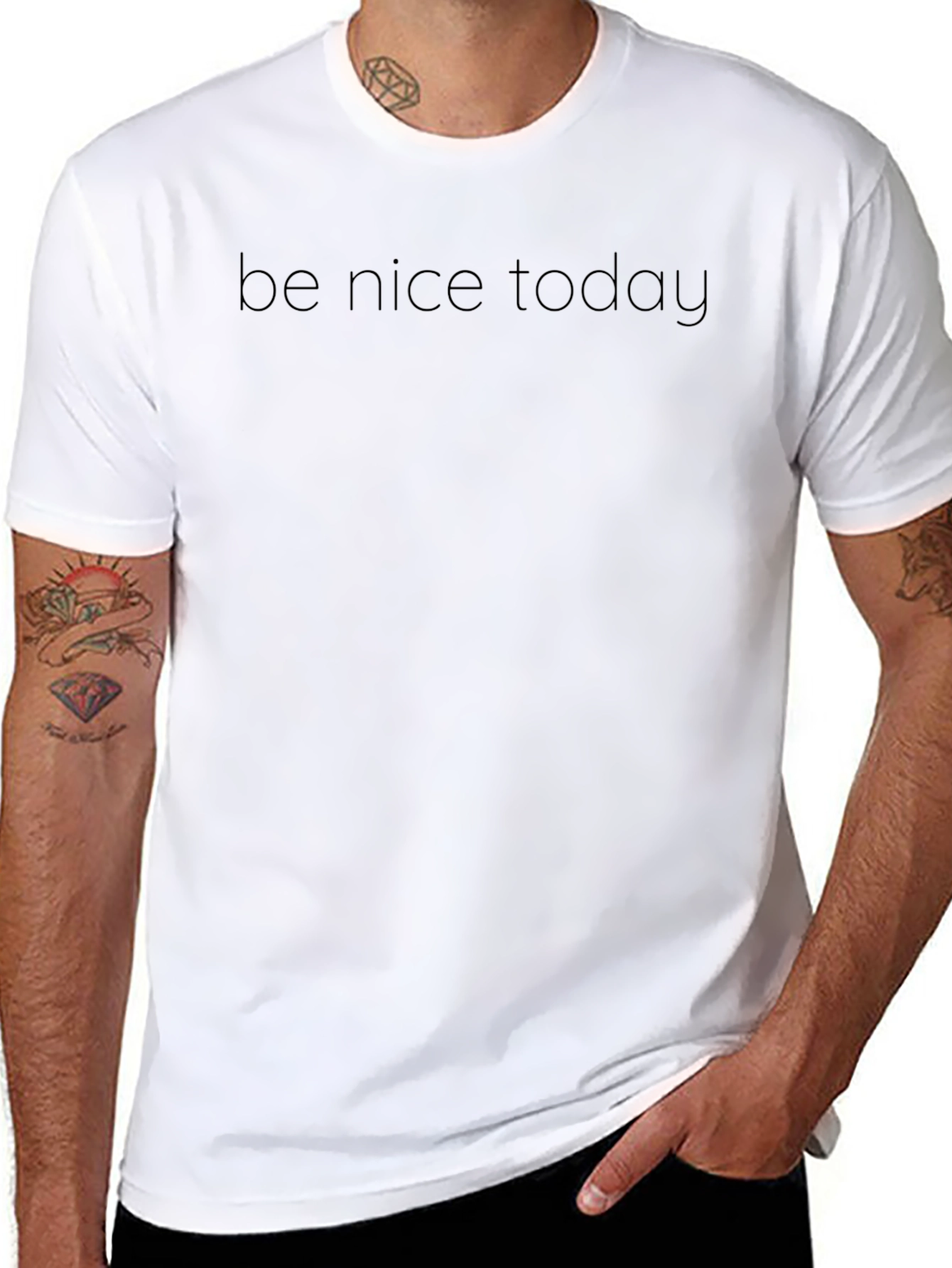 Black Be Nice Today Black Graphic T-Shirt view 8