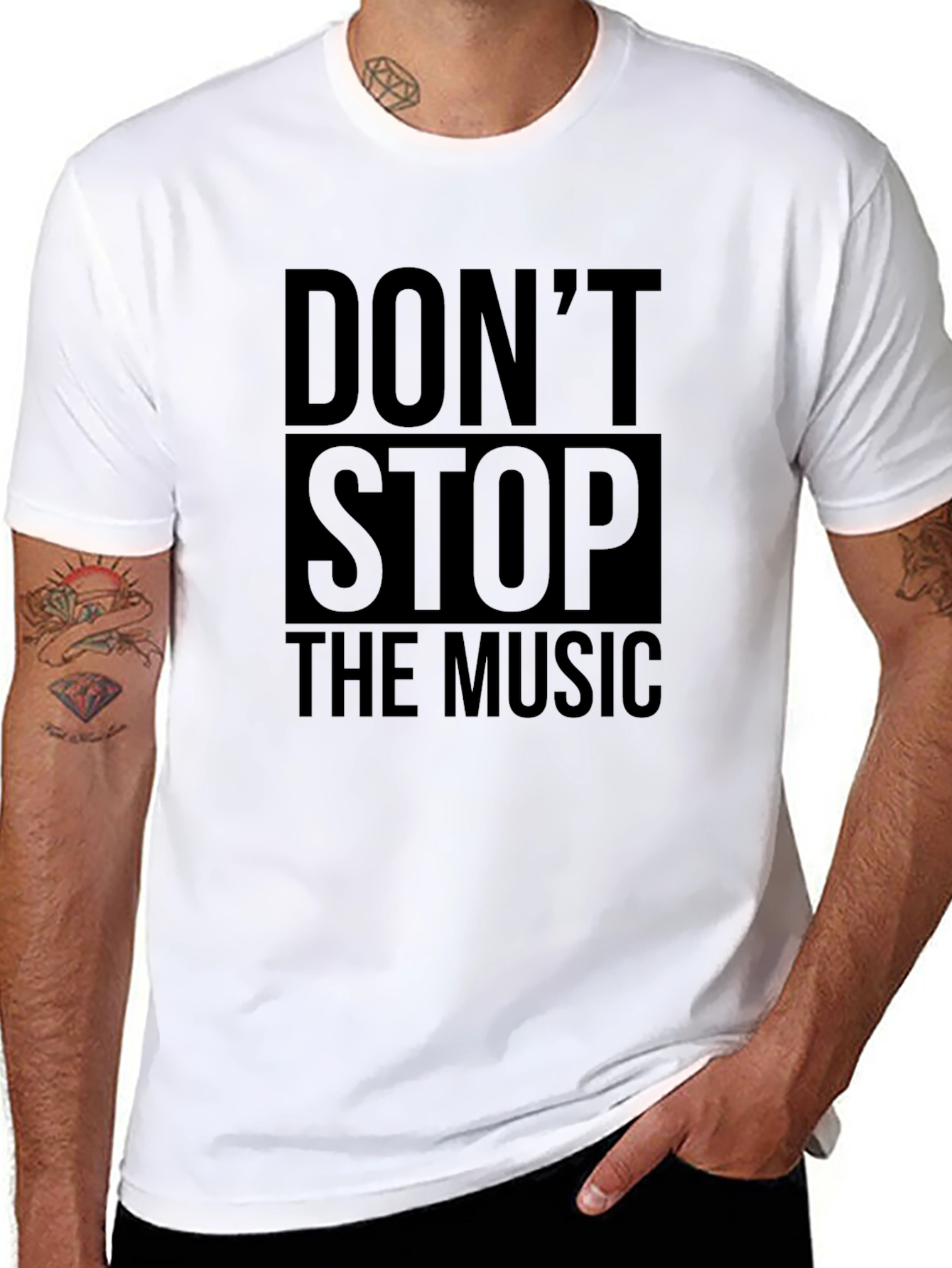 Black Don't Stop the Music Graphic Tee view 8
