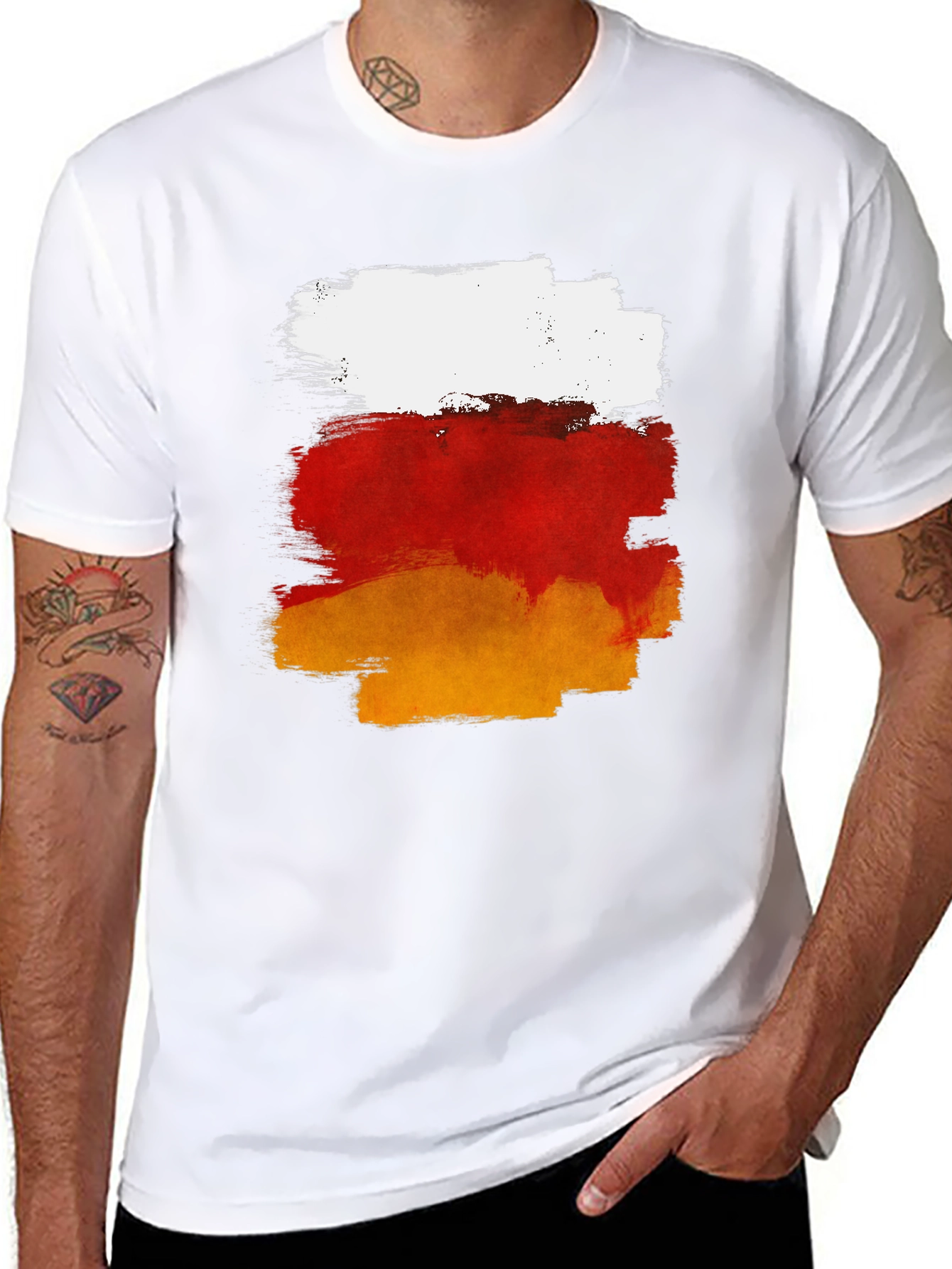 Abstract Brush Stroke Graphic T-Shirt - 8
