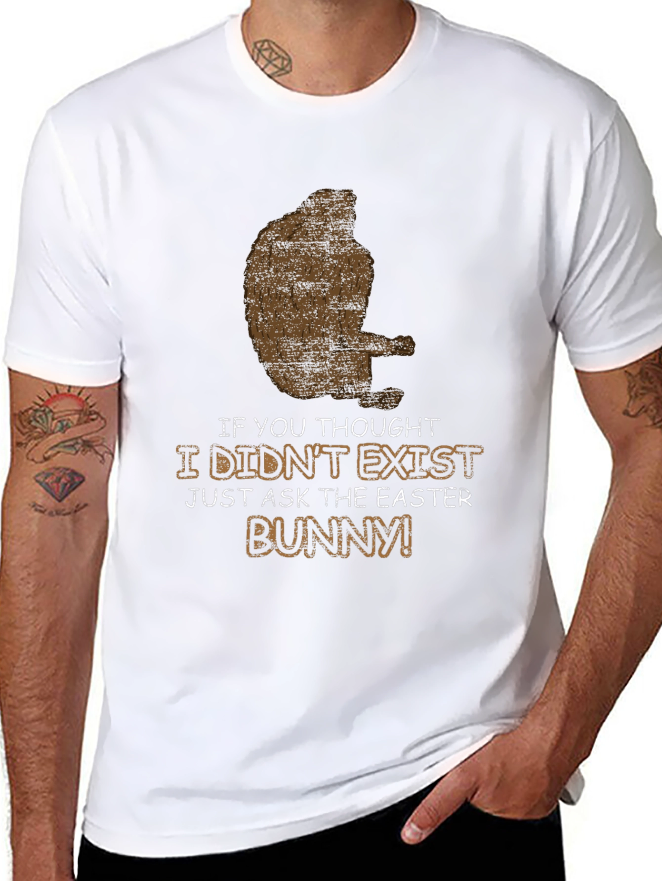 Black Sasquatch Easter Bunny Men's T-Shirt view 8