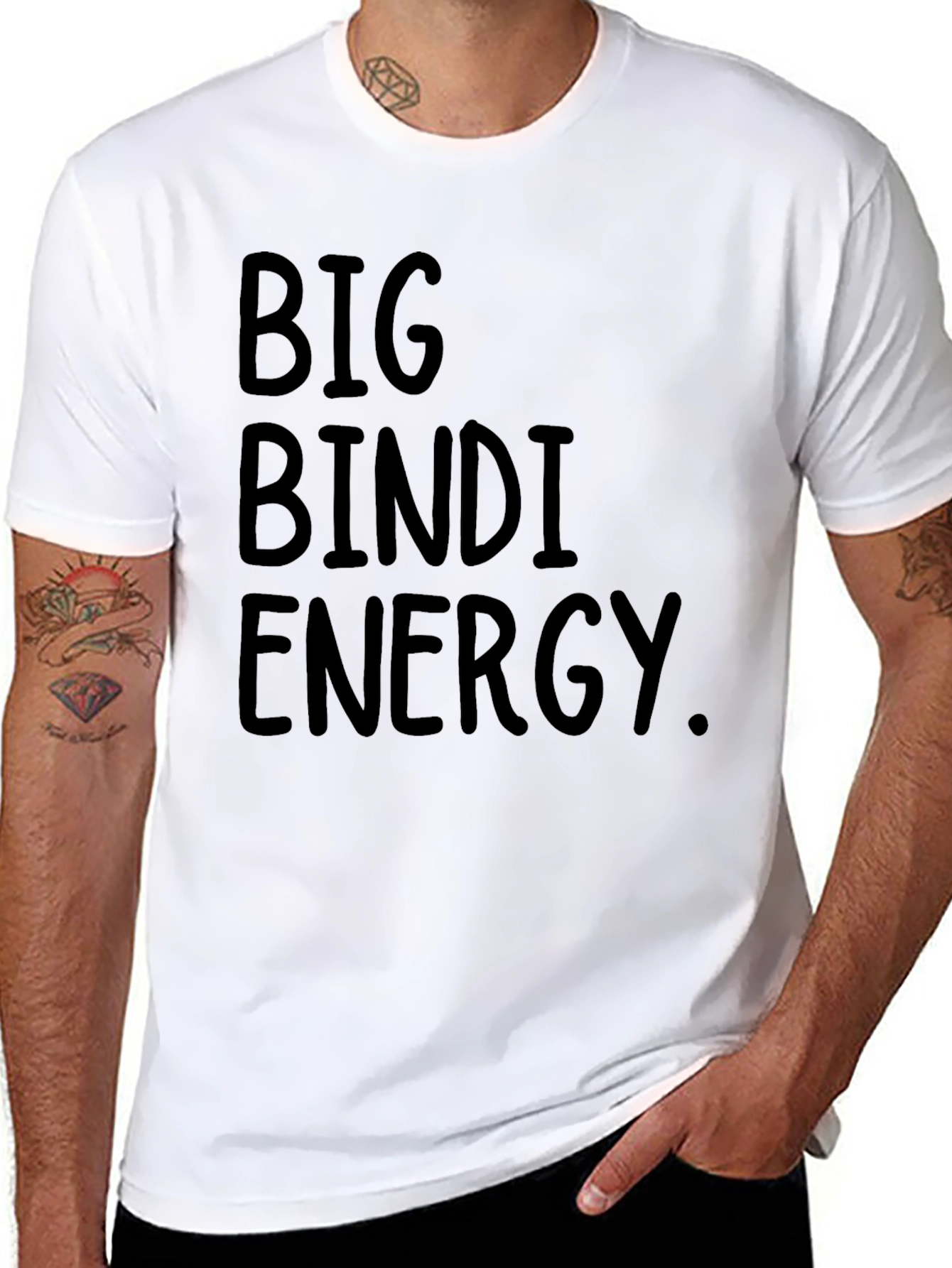 Black Big Bindi Energy T-Shirt - Black Crew Neck Tee view 8