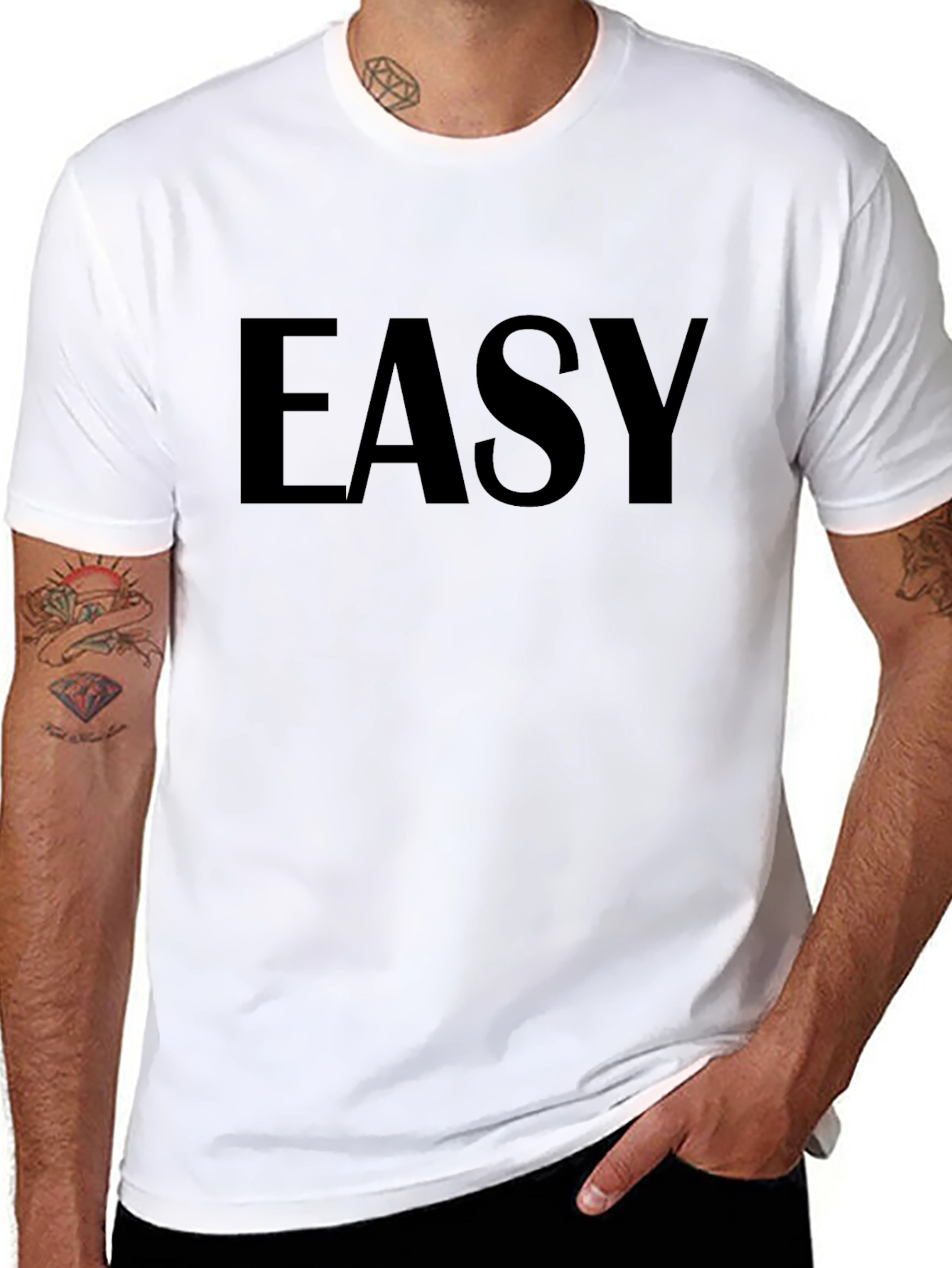 Black EASY Black Graphic Tee - Casual Comfort view 8