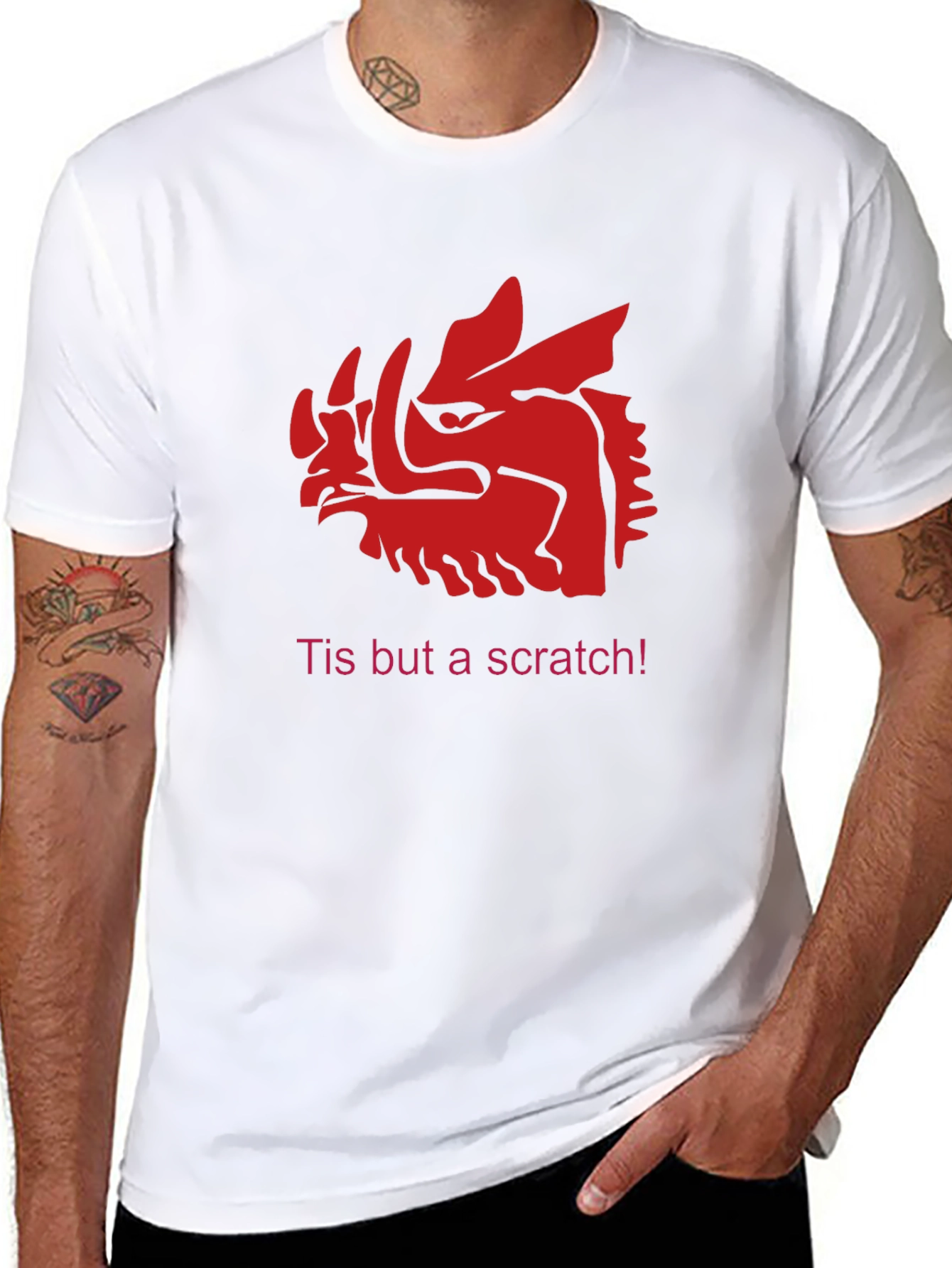 Black Tis But A Scratch Graphic Tee - Black Cotton T-Shirt view 8