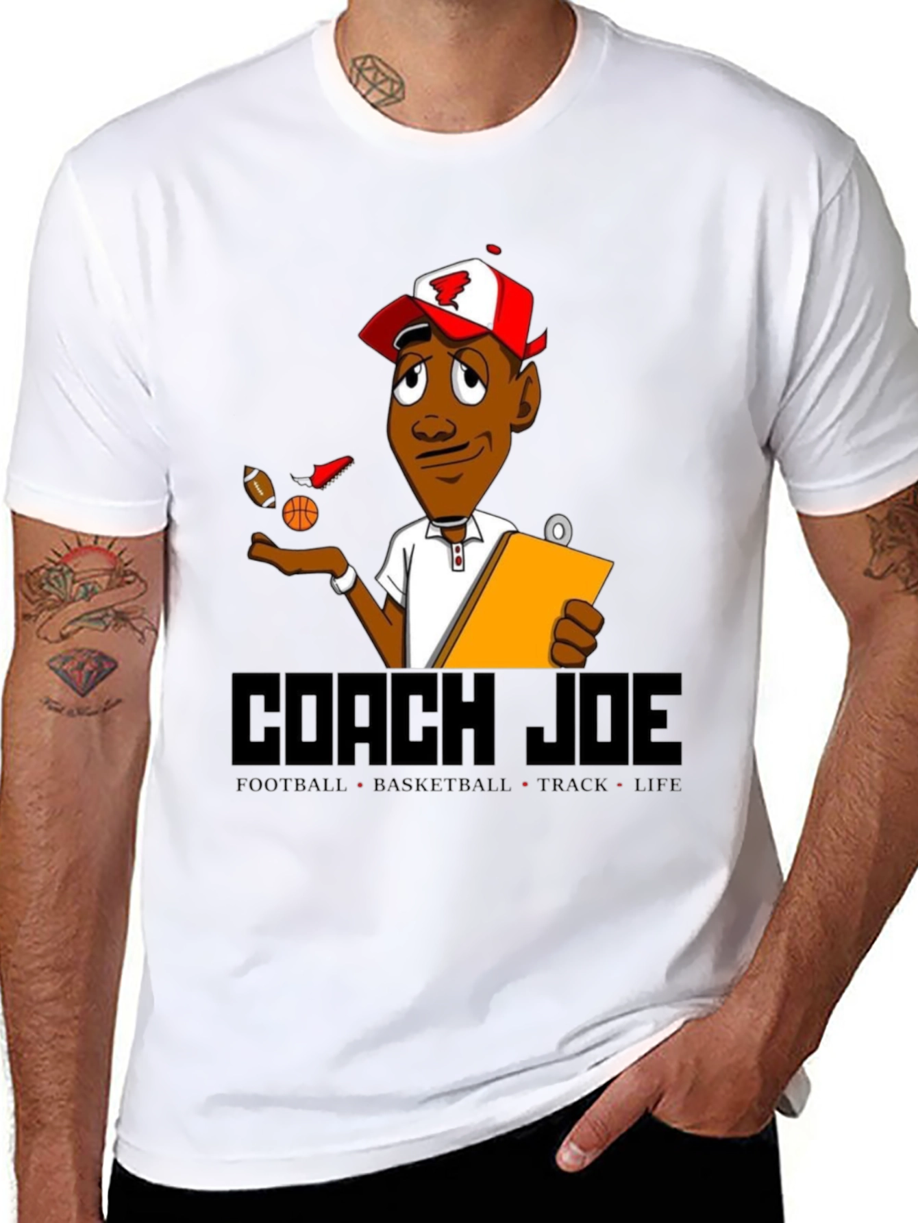 Black Coach Joe T-Shirt: Football, Basketball, Track, Life view 8