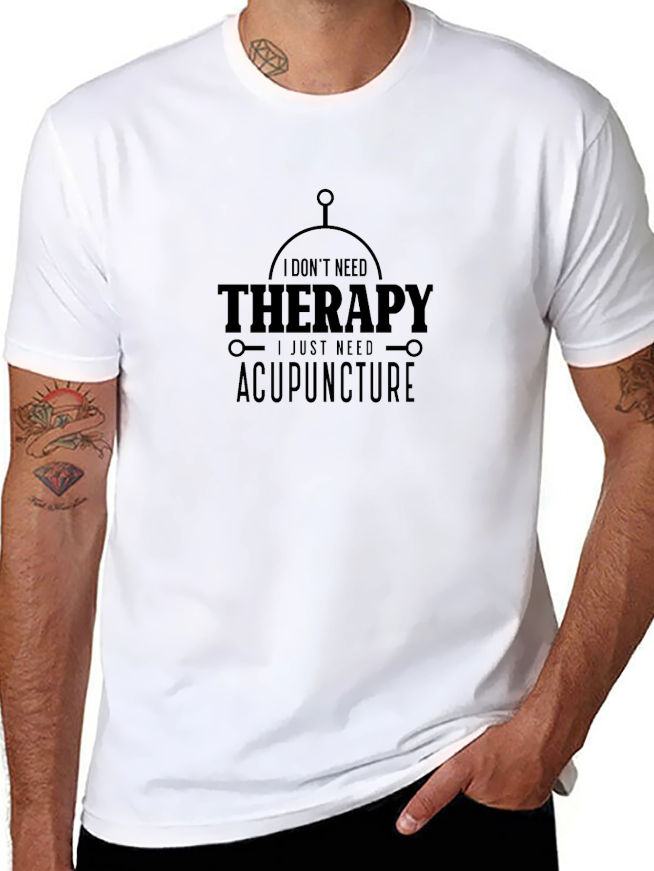 Black Acupuncture Therapy Black Graphic T-Shirt view 8