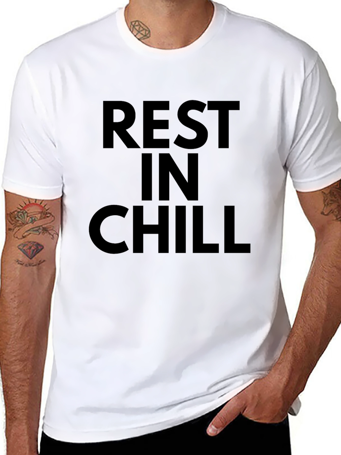 Black Rest In Chill T-Shirt - Relaxed Style view 8