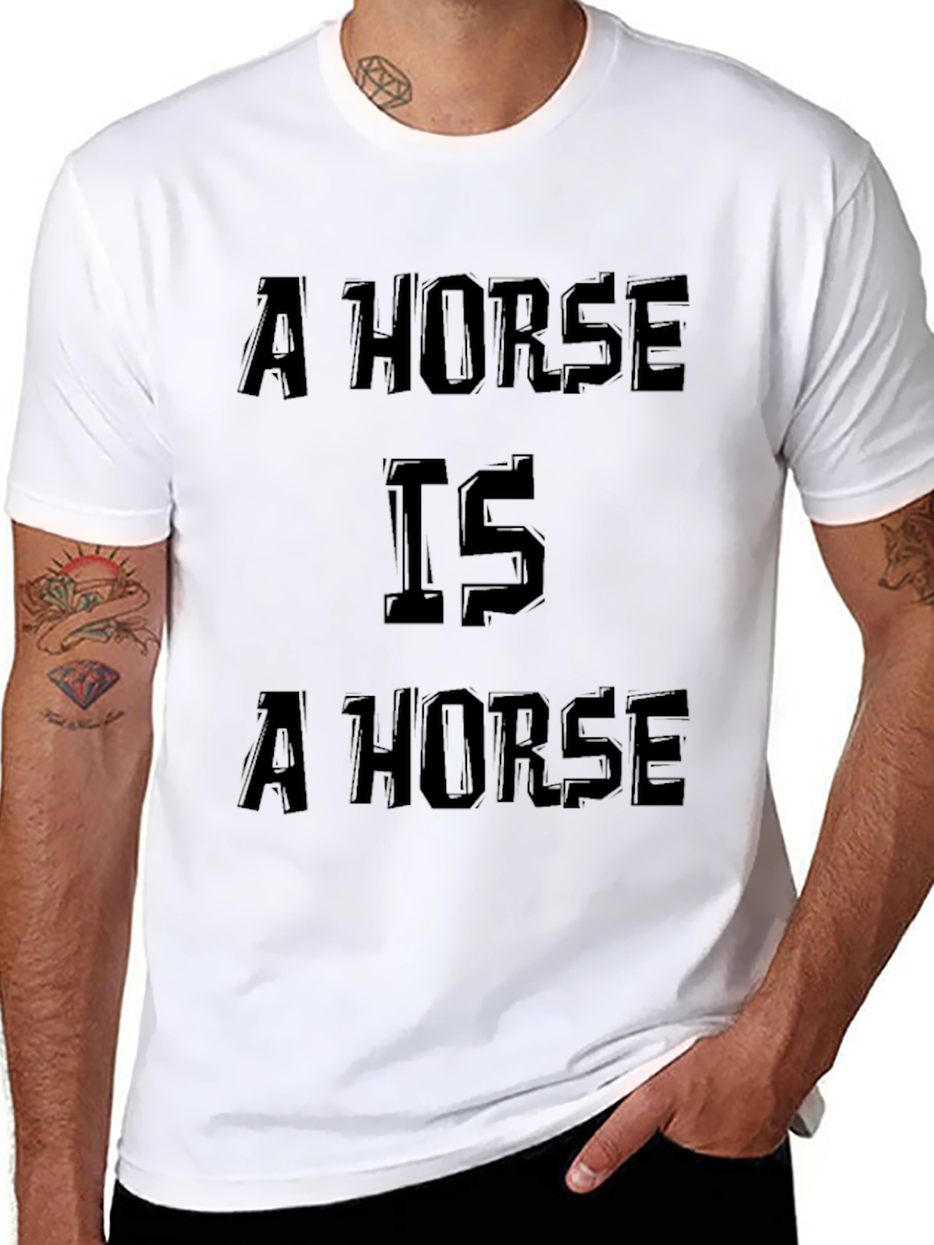 Black A Horse Is A Horse Graphic Tee - Black view 8