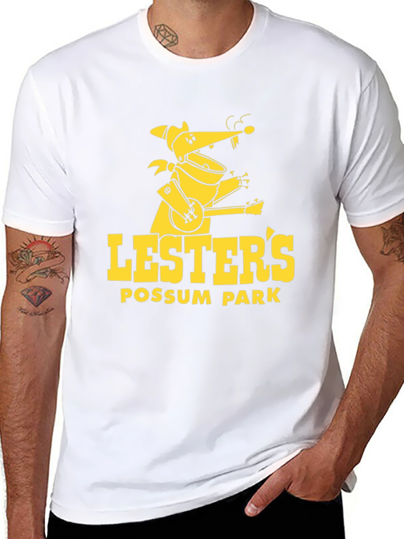 Black Lester's Possum Park Graphic Tee - Black view 8
