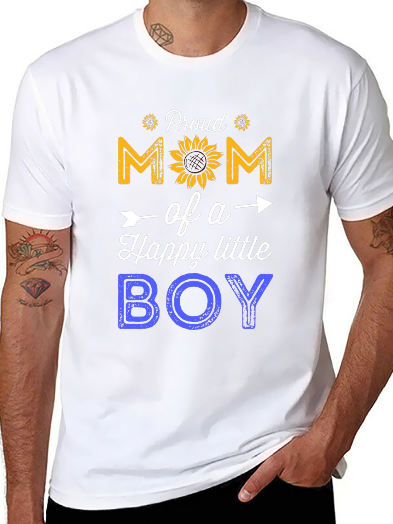 Black Proud Mom of a Happy Little Boy T-Shirt view 8