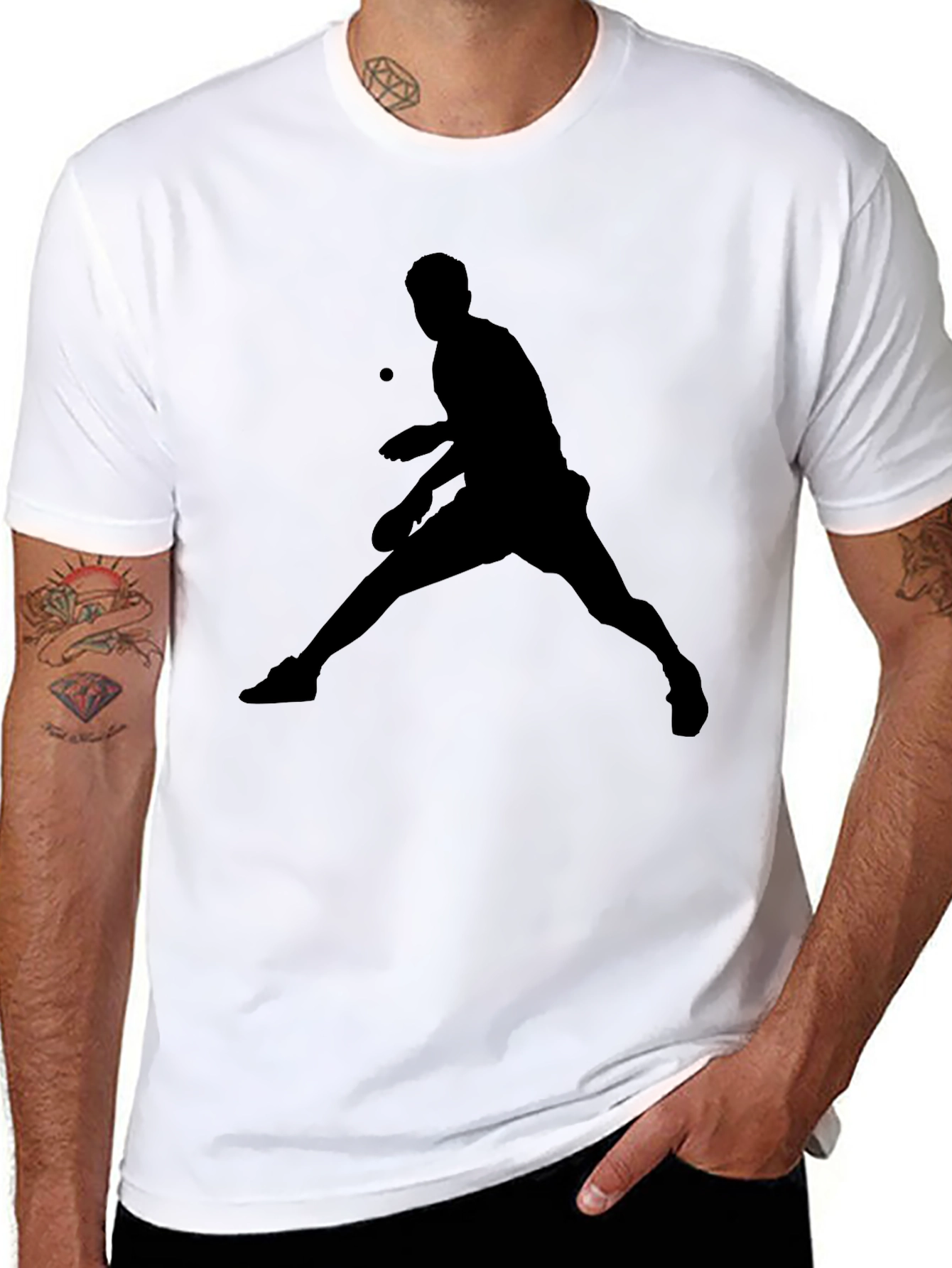 Black Black Table Tennis Graphic Tee view 8