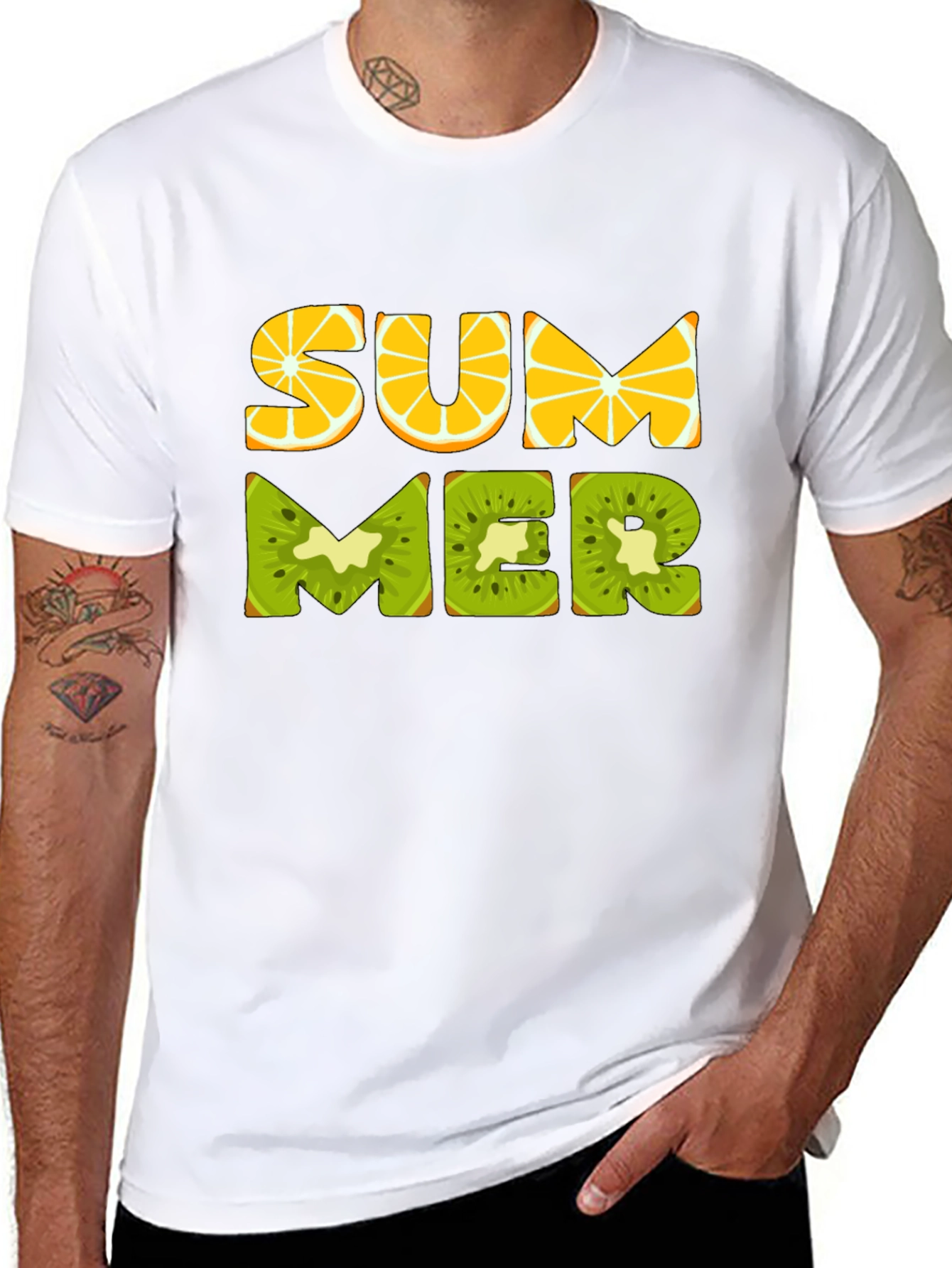 Black Summer Fruit T-Shirt - Fresh & Fun Design view 8