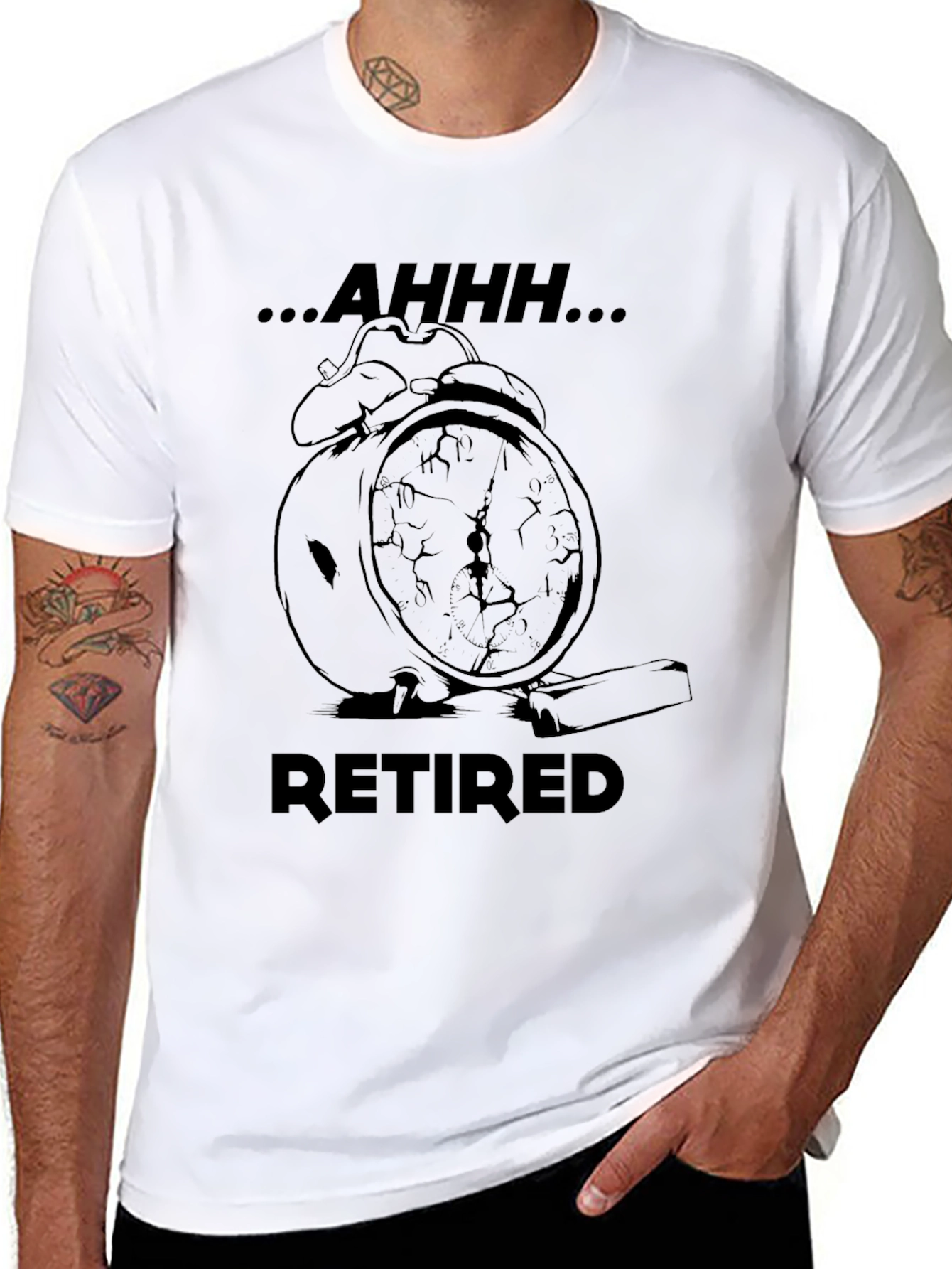 Black Relaxed Retired T-Shirt - Freedom From the Alarm Clock view 8