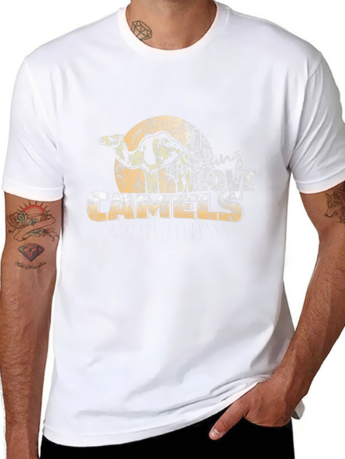 Black I Freaking Love Camels Graphic T-Shirt view 8