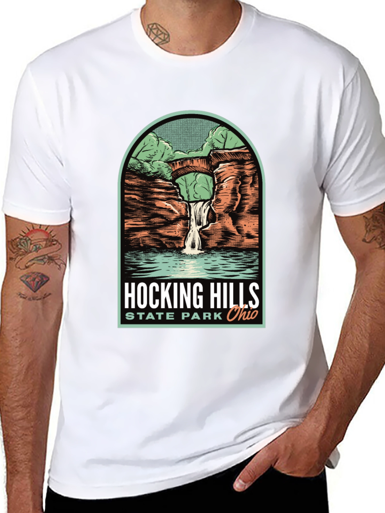 Black Hocking Hills State Park T-Shirt view 8