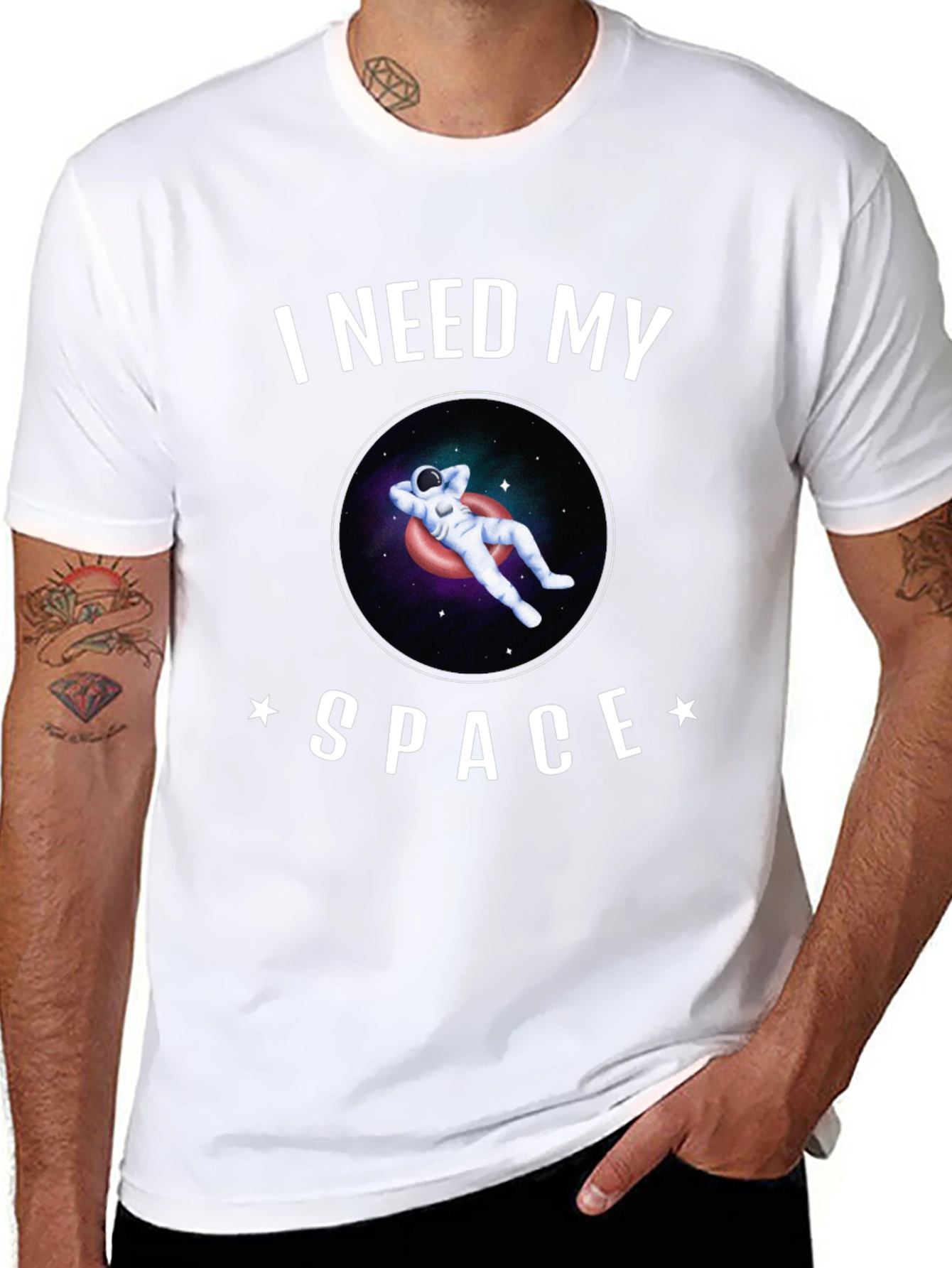 Black I Need My Space Graphic T-Shirt view 8