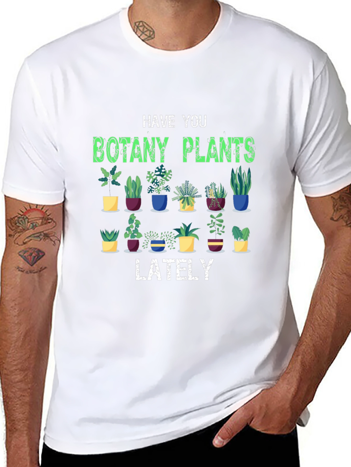 Black Botany Plants T-Shirt - Garden Lover Tee view 8