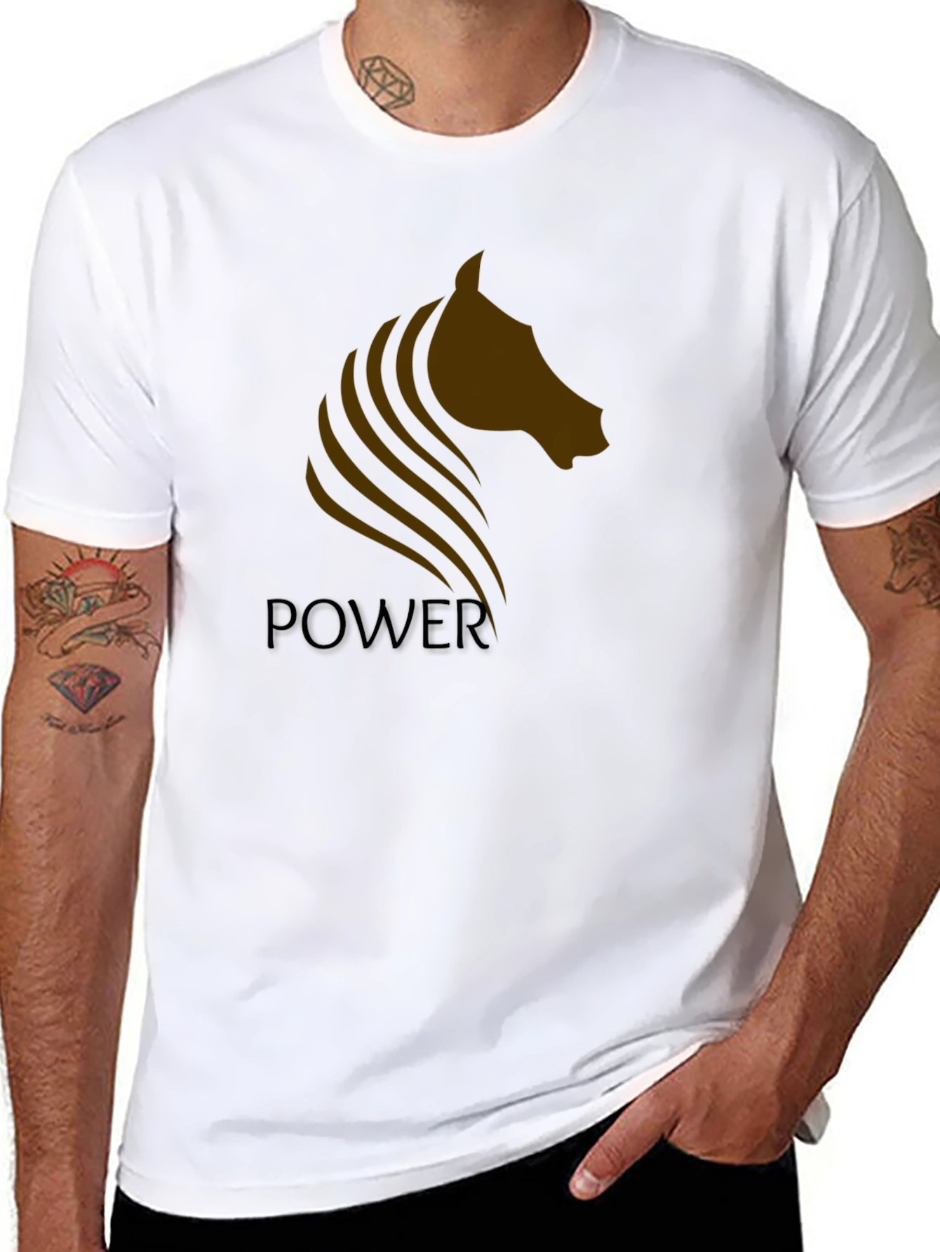 Black Power Horse Graphic Tee - Black view 8