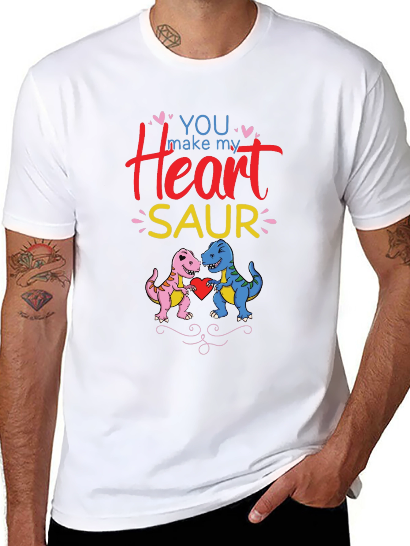 Black You Make My Heart Saur T-Shirt view 8