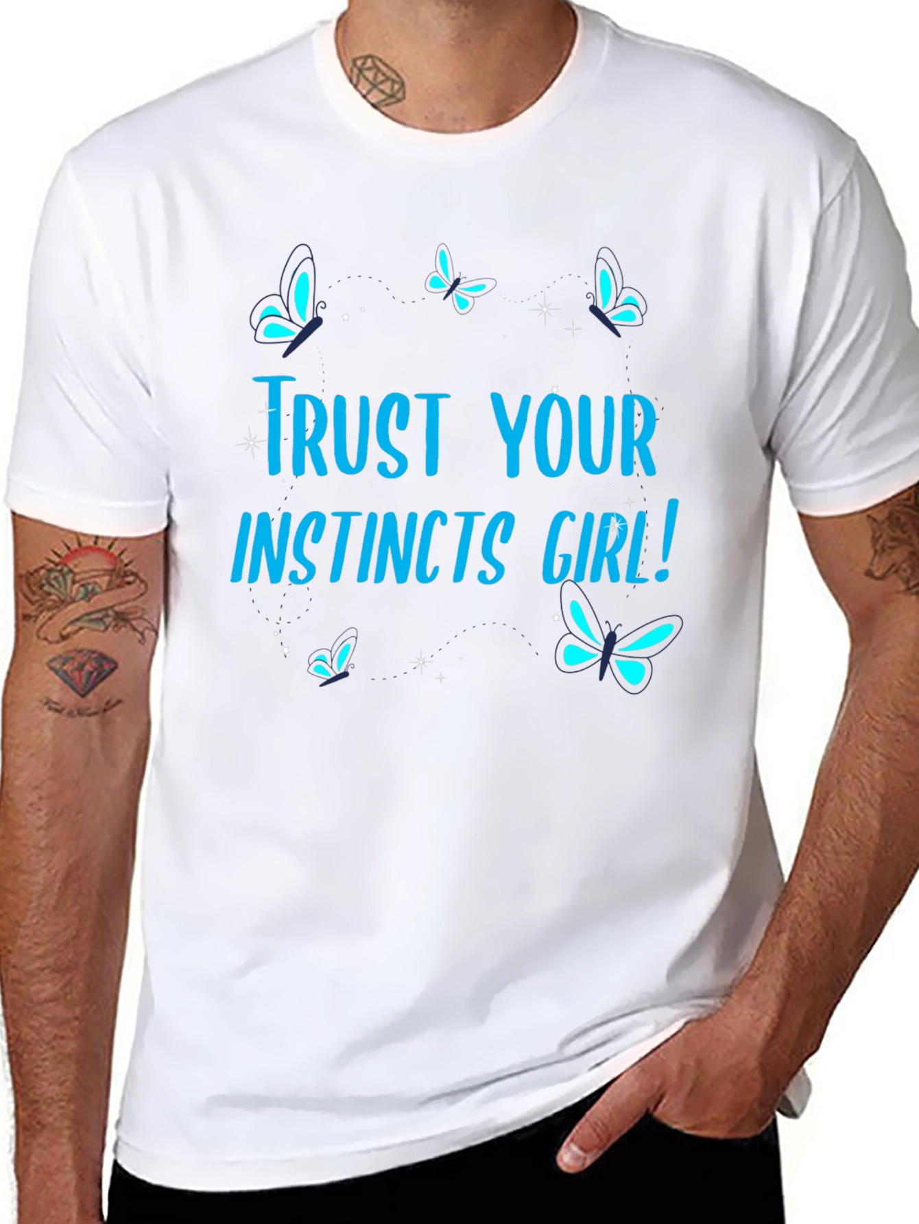 Black Trust Your Instincts Girl! Graphic Tee view 8