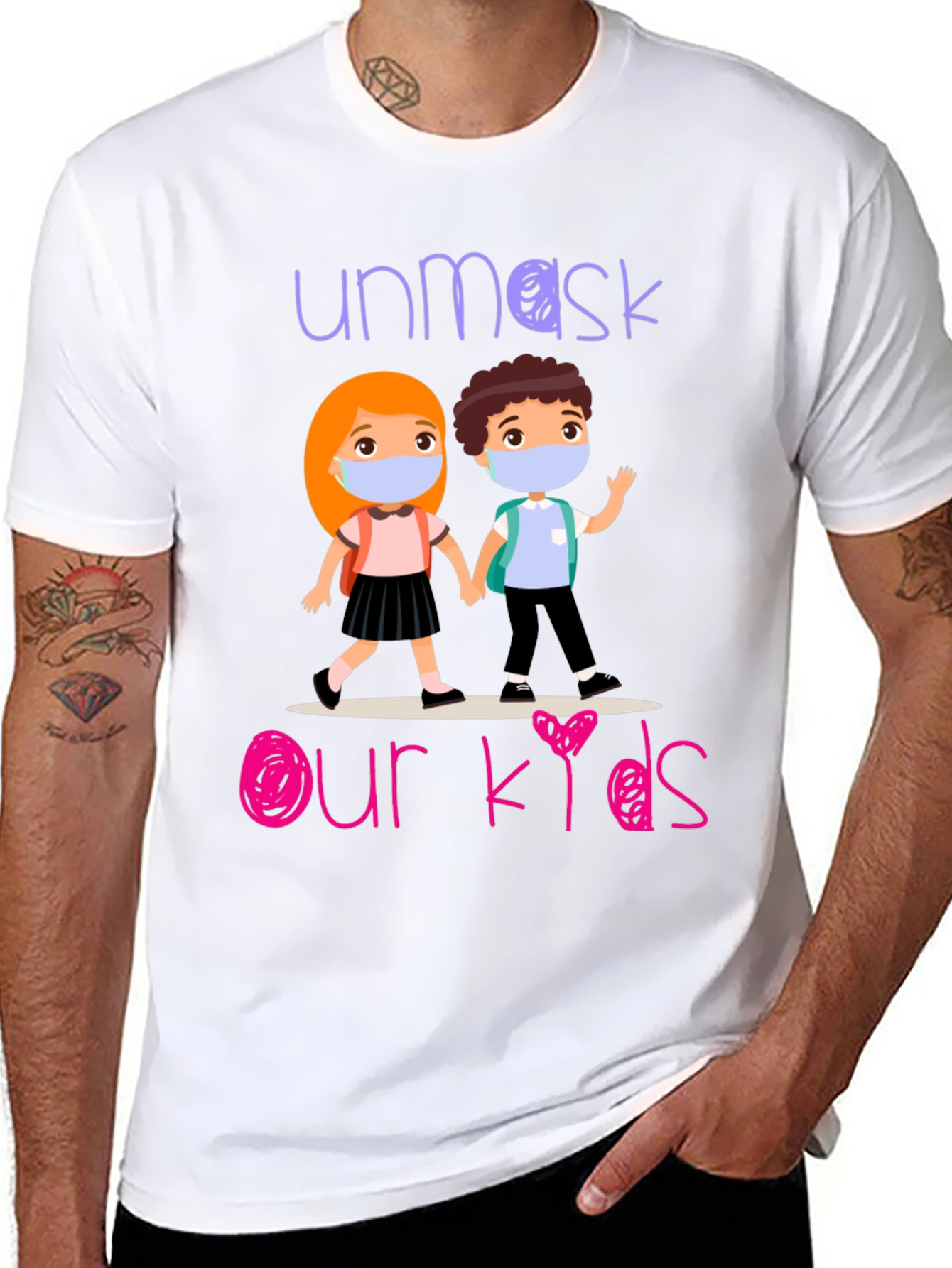 Black Unmask Our Kids Graphic T-Shirt view 8