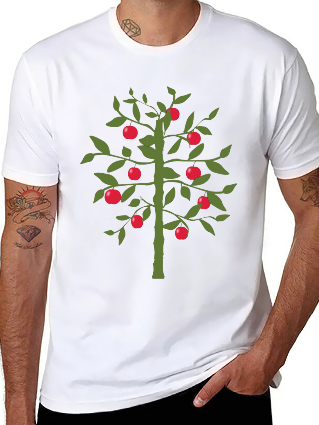 Black Apple Tree Graphic Tee - Black view 8