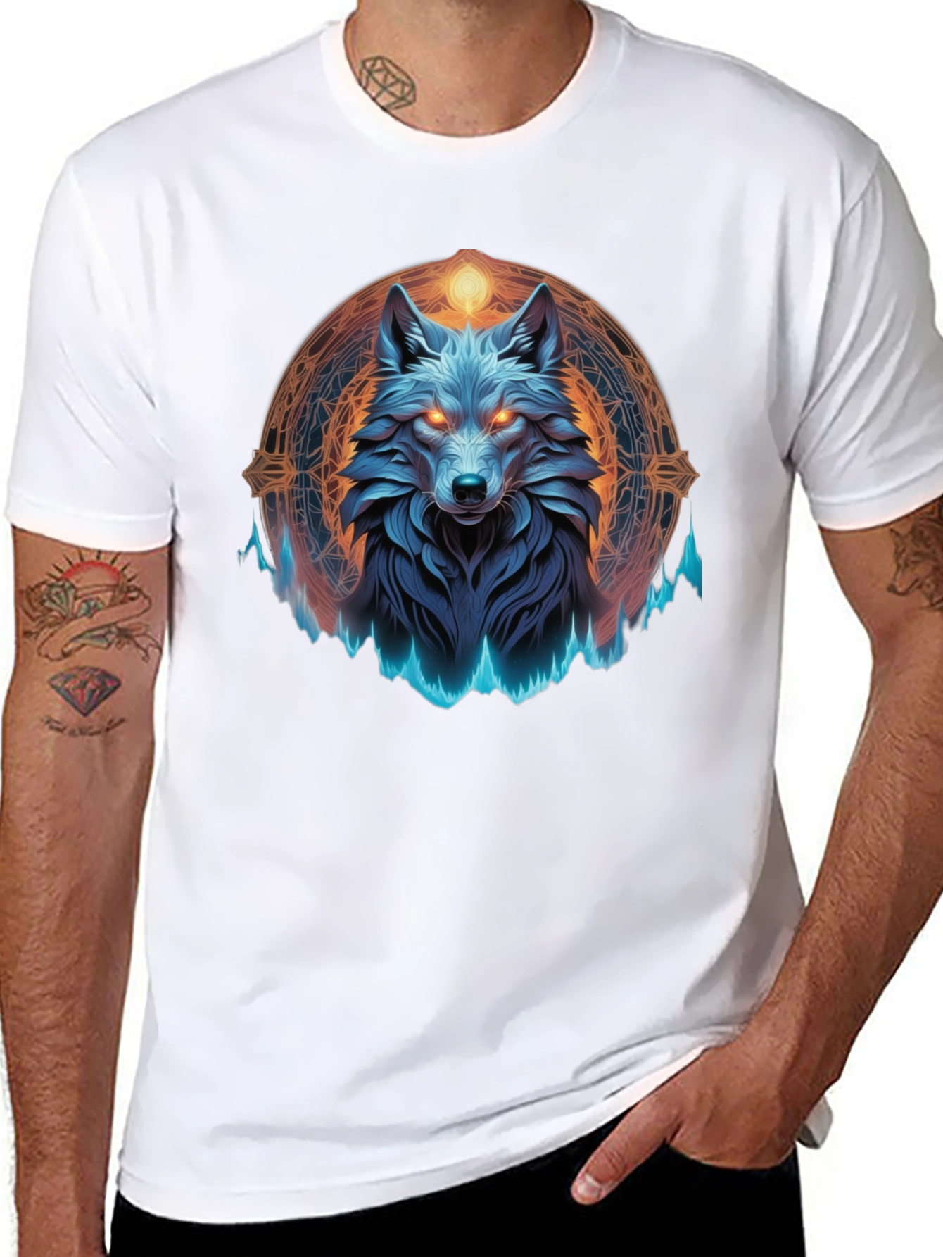 Black Mystic Wolf Graphic Tee - Black T-Shirt view 8