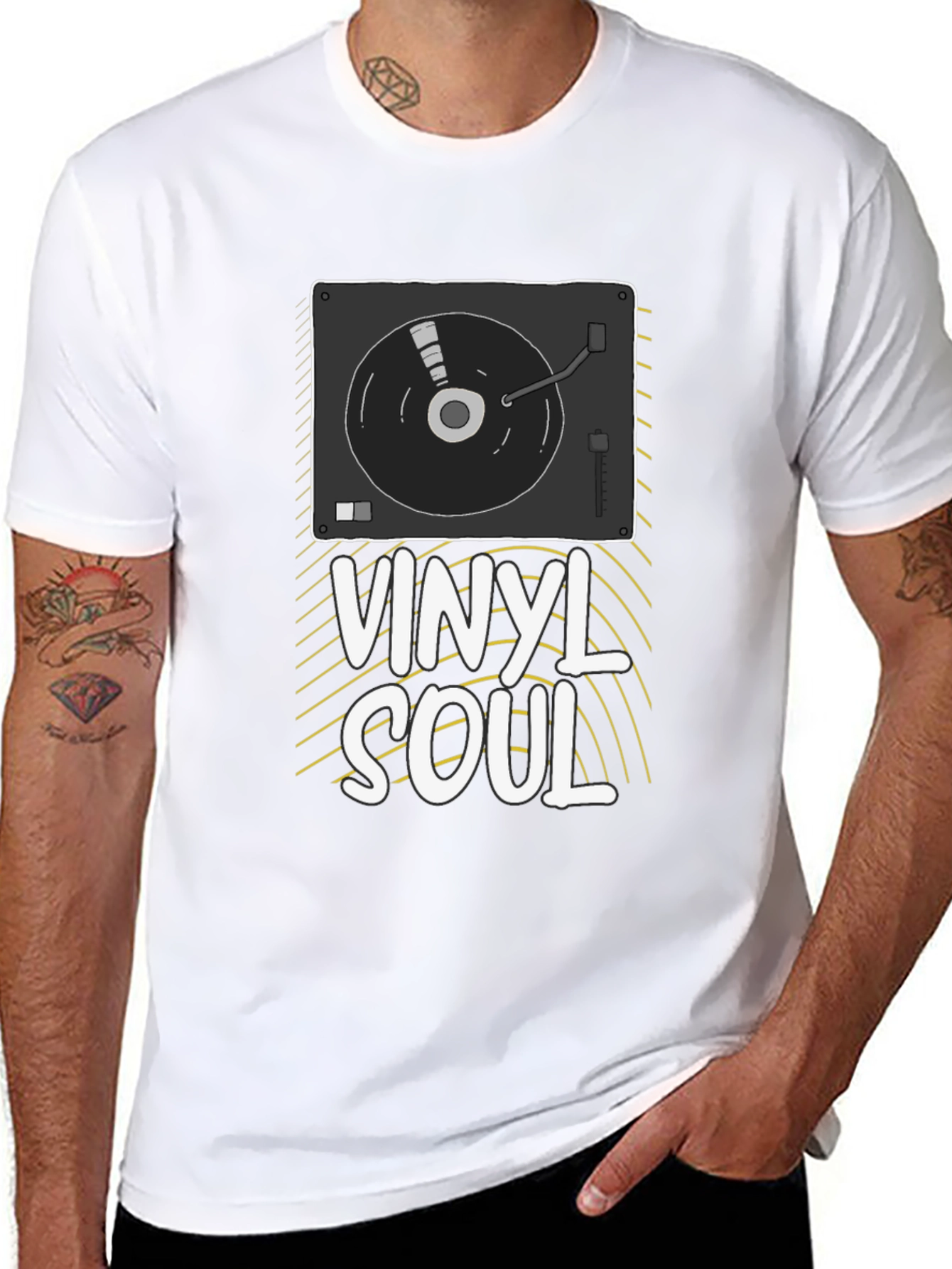 Black Vinyl Soul Graphic Tee - Music Lover T-Shirt view 8