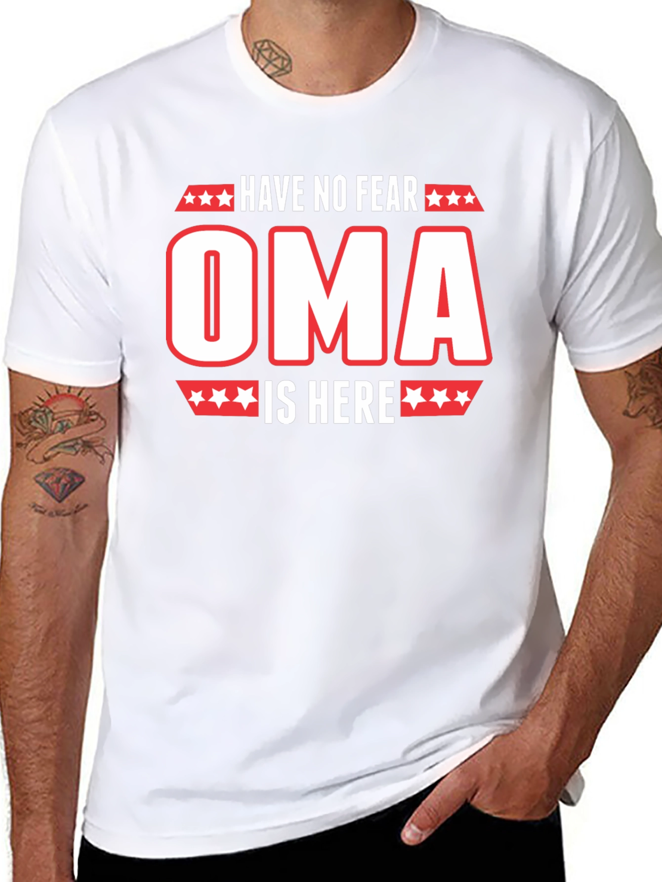 Black Have No Fear Oma is Here T-Shirt view 8