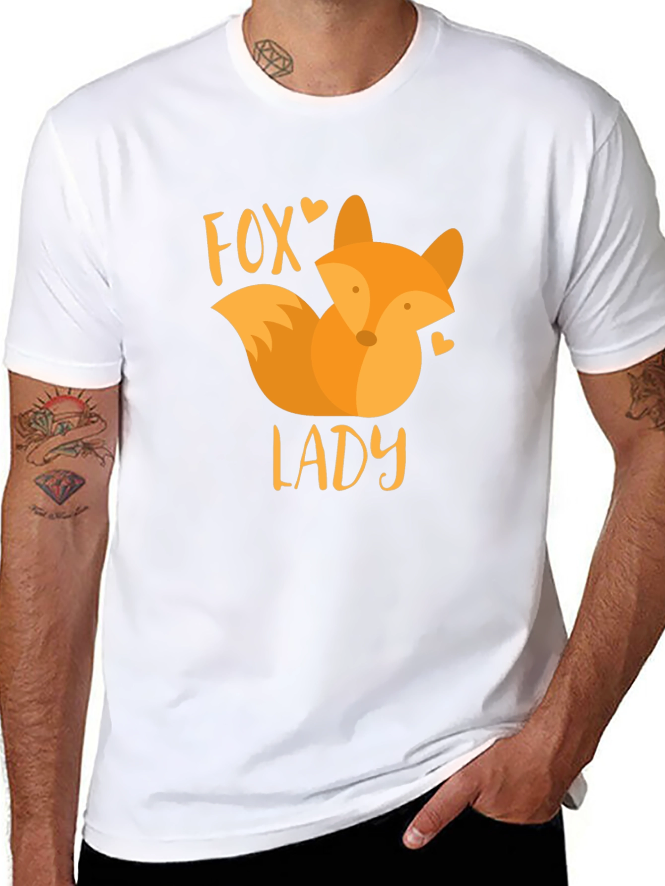 Black Fox Lady Graphic T-Shirt - Fun Animal Design view 8