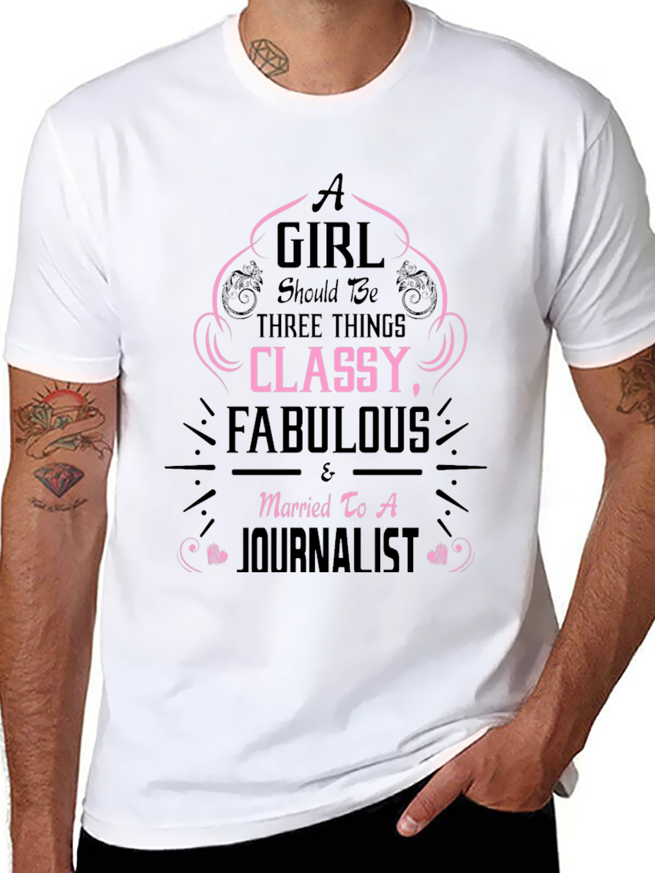 Black Classy & Fabulous Journalist Wife T-Shirt view 8