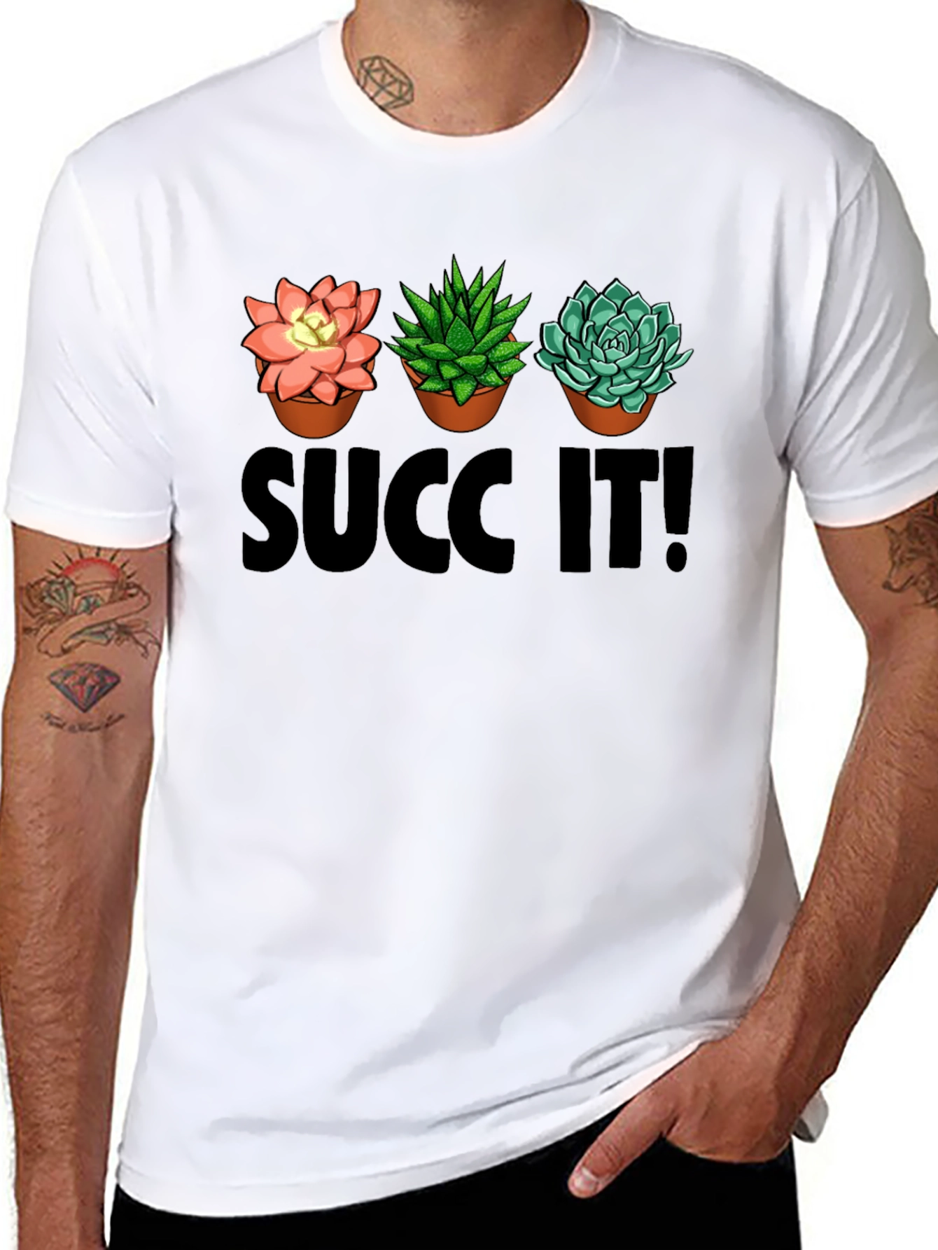 Black Succ It! T-Shirt Funny Plant Lover Tee view 8