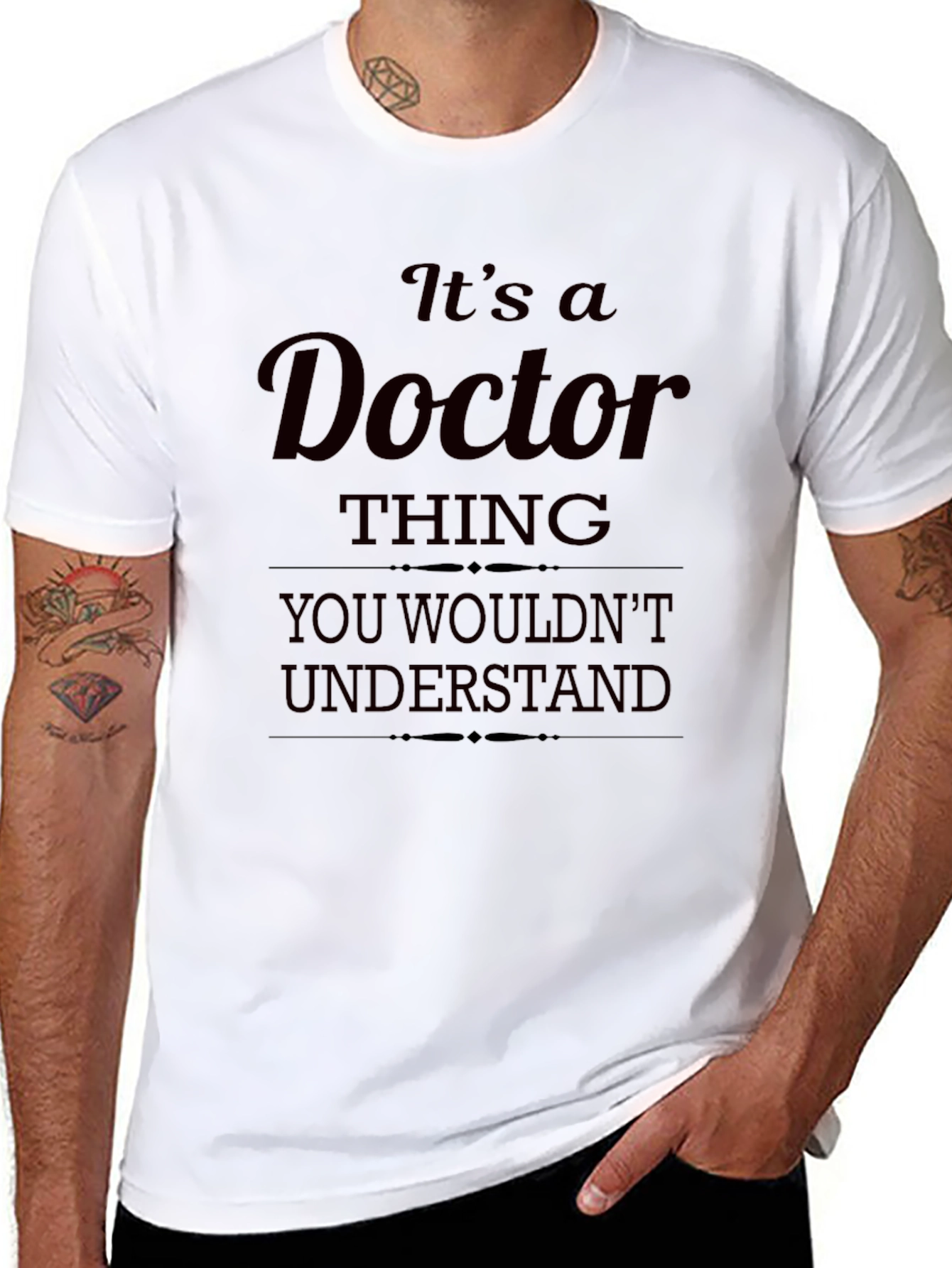 Black It's a Doctor Thing Men's T-Shirt view 8