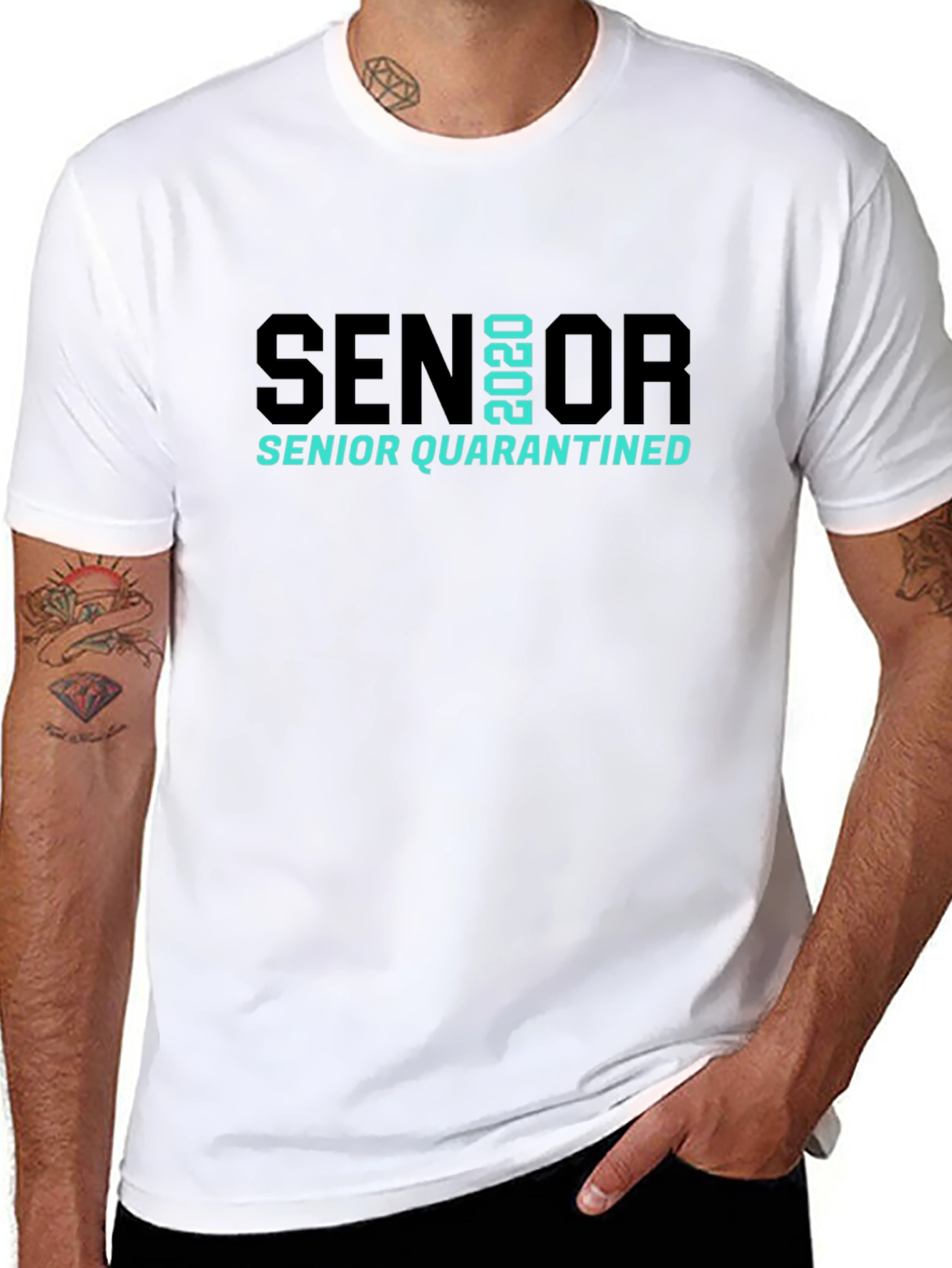 Black Senior 2020 Quarantined T-Shirt view 8