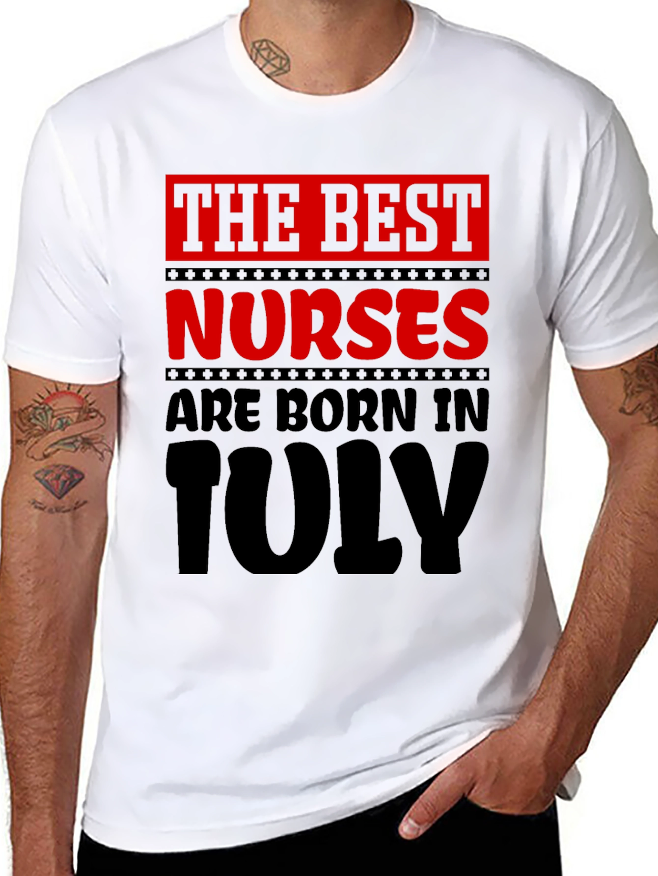 Black The Best Nurses Are Born In July T-Shirt view 8